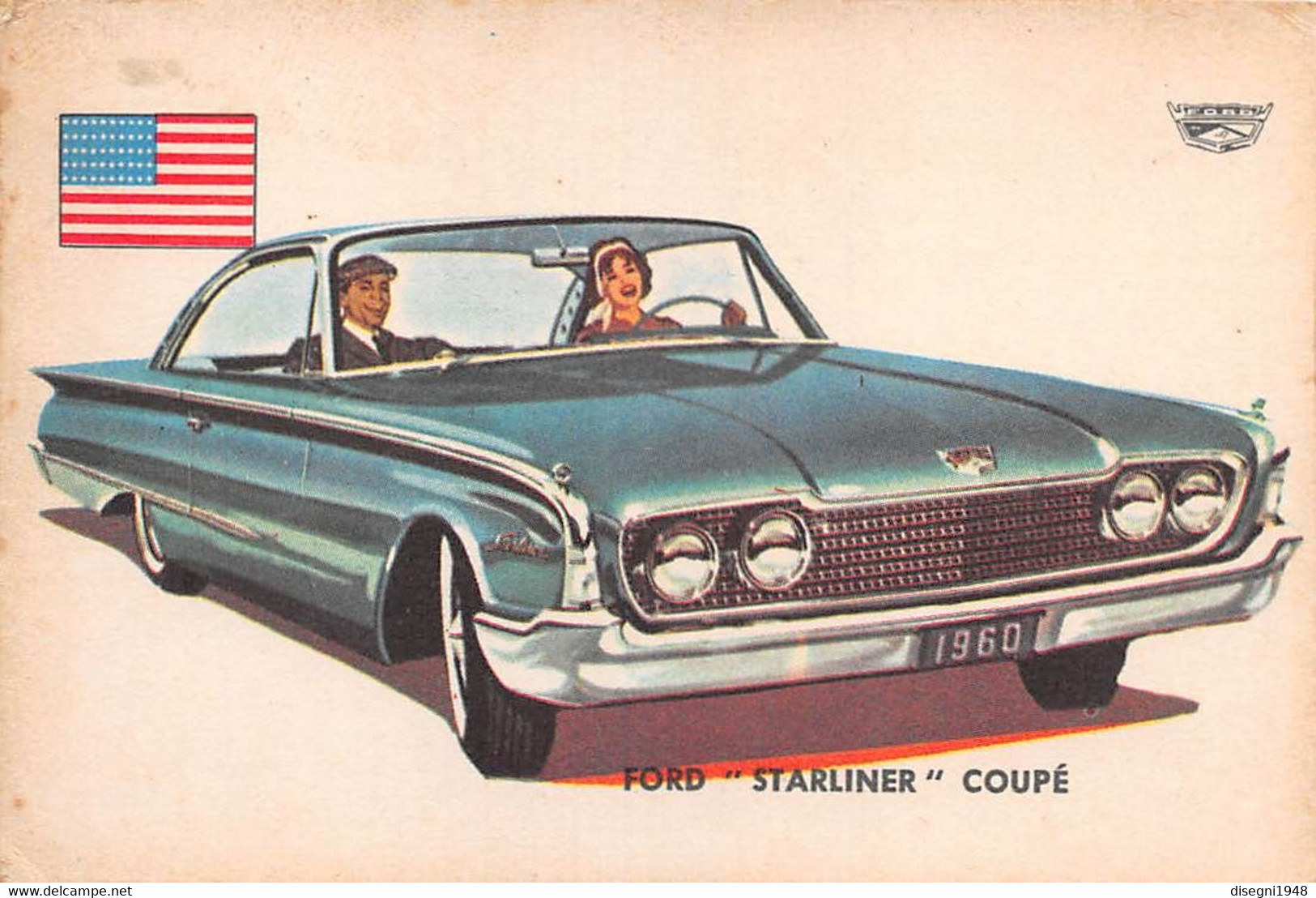 11946 "FORD STARLINER COUPE' 94 - AUTO INTERNATIONAL PARADE - SIDAM TORINO - 1961" FIGURINA CARTONATA ORIG. - Auto & Verkehr