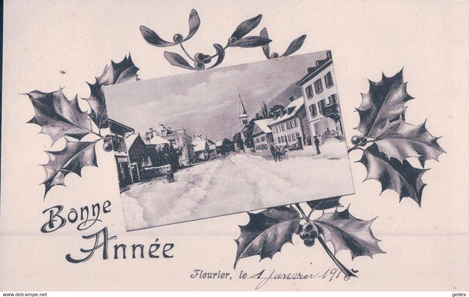 Fleurier NE Sous La Neige, Bonne Année (1.1.1915) - Fleurier
