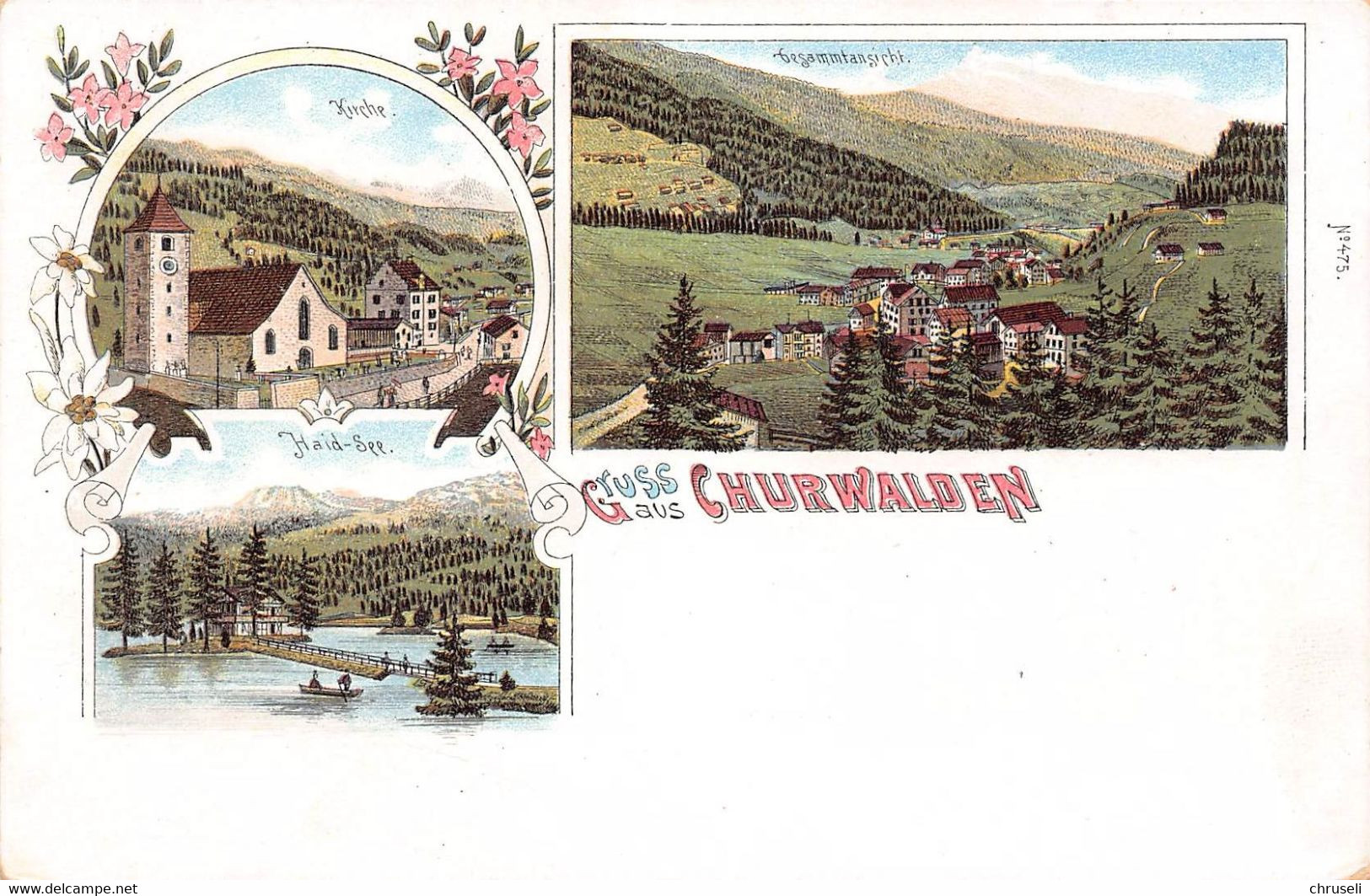 Churwalden  Litho Um 1900 - Churwalden