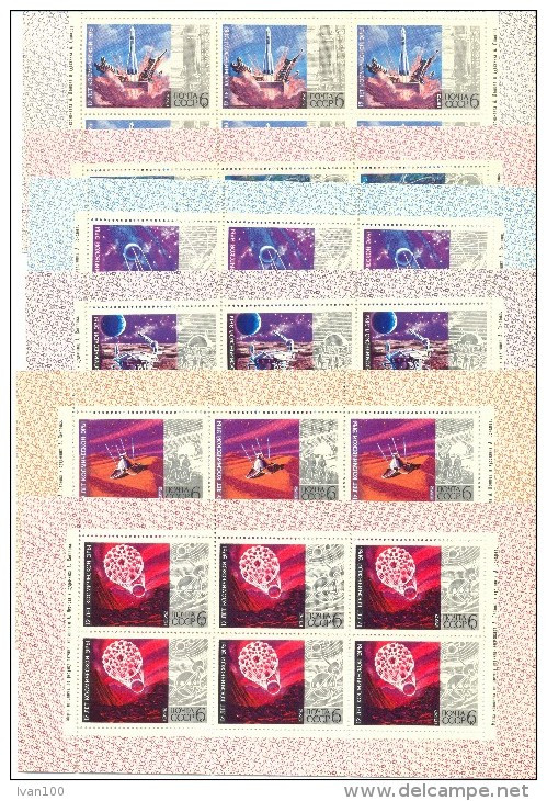 1972. USSR/Russia, Space, 15y Of Cosmic Era, 6 Sheetlets, Mint/** - Unused Stamps