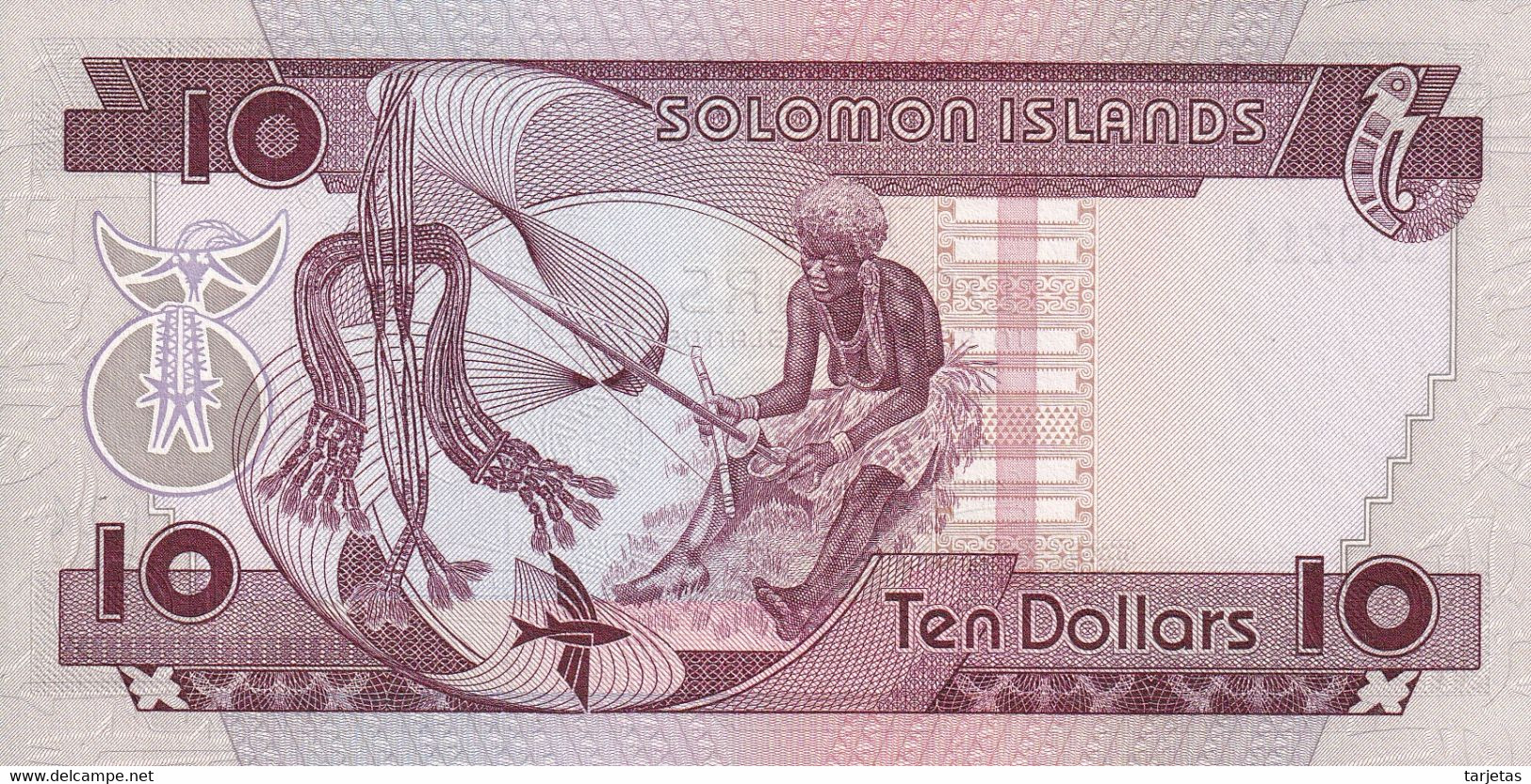 000214 BILLETE DE SALOMON ISLANDS DE 10 DOLLARS DEL AÑO 1986 SIN CIRCULAR (UNC) NUMERO MUY BAJO - Salomonseilanden