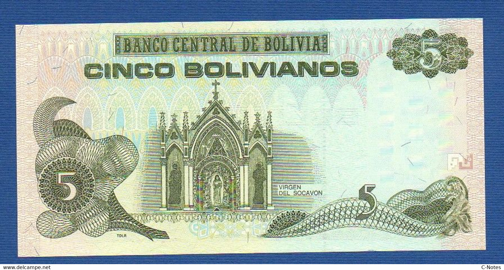 BOLIVIA - P.217 – 5 Bolivianos  L. 1986 UNC, Serie D 00000743 LOW Serial Number - Bolivie