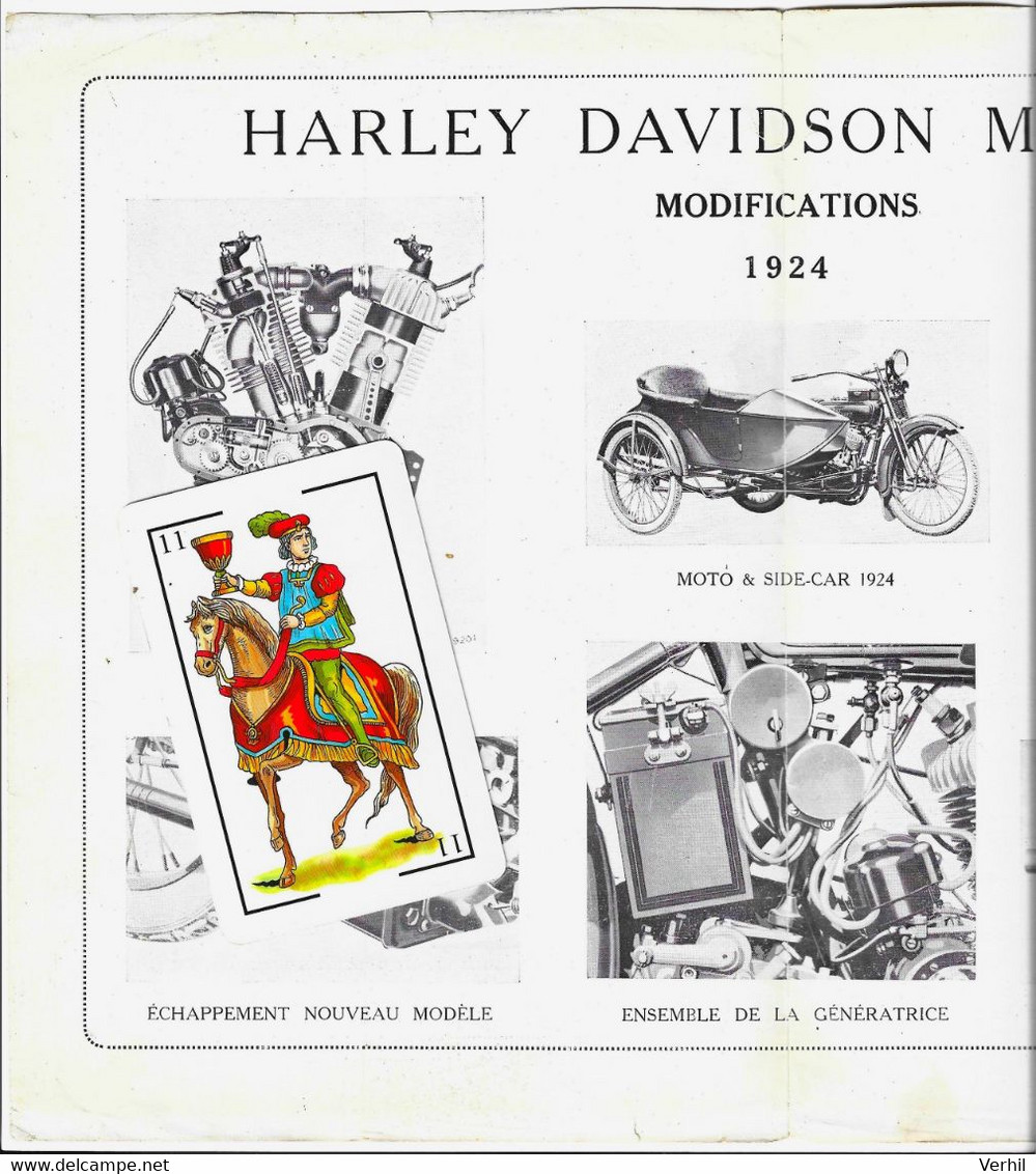Harley Davidson Moto Modifications 1924 Motorrad Motor Motorcycle Motorcycle Cycle Prospectus Folder Prospekt Brochure - Motorfietsen