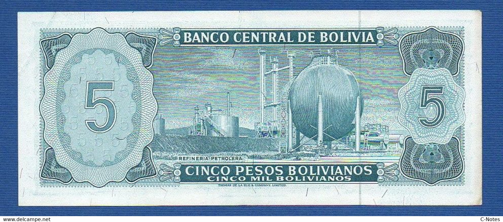 BOLIVIA - P.153a4 – 5 Pesos Bolivianos L.1962 XF/aUNC, Serie D 561740 - Bolivie