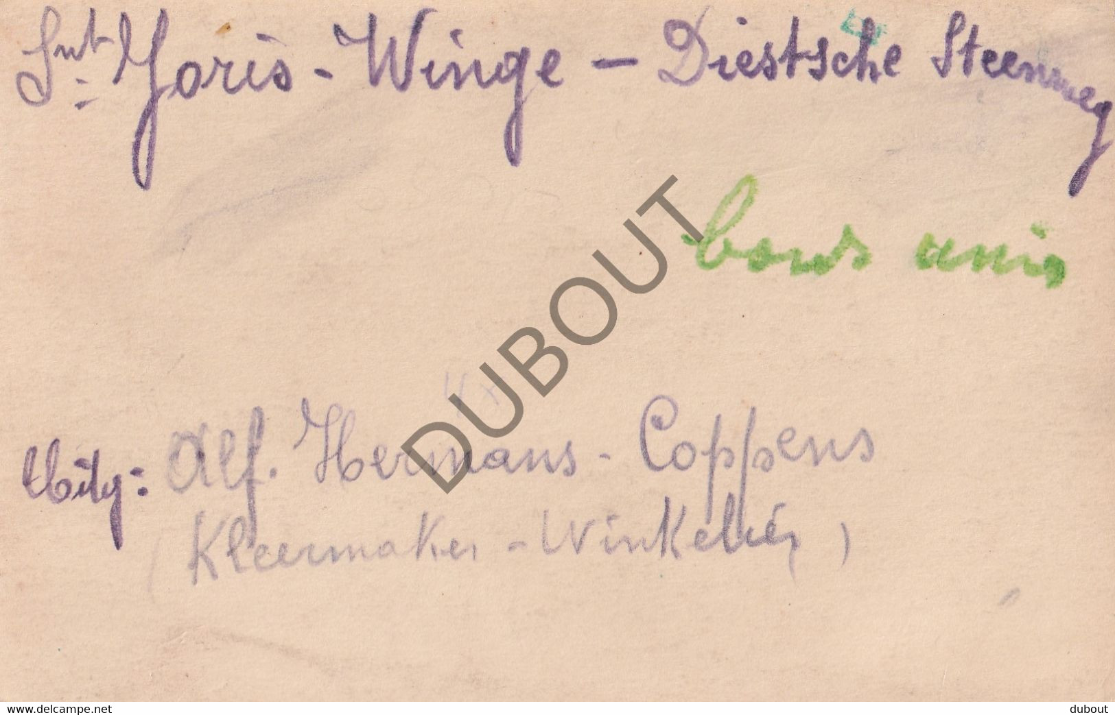 Postkaart/Carte Postale -  Sint-Joris-Winge - Diestsche Steenweg - Kaart + Moederkaart - Uniek! (C3516) - Tielt-Winge