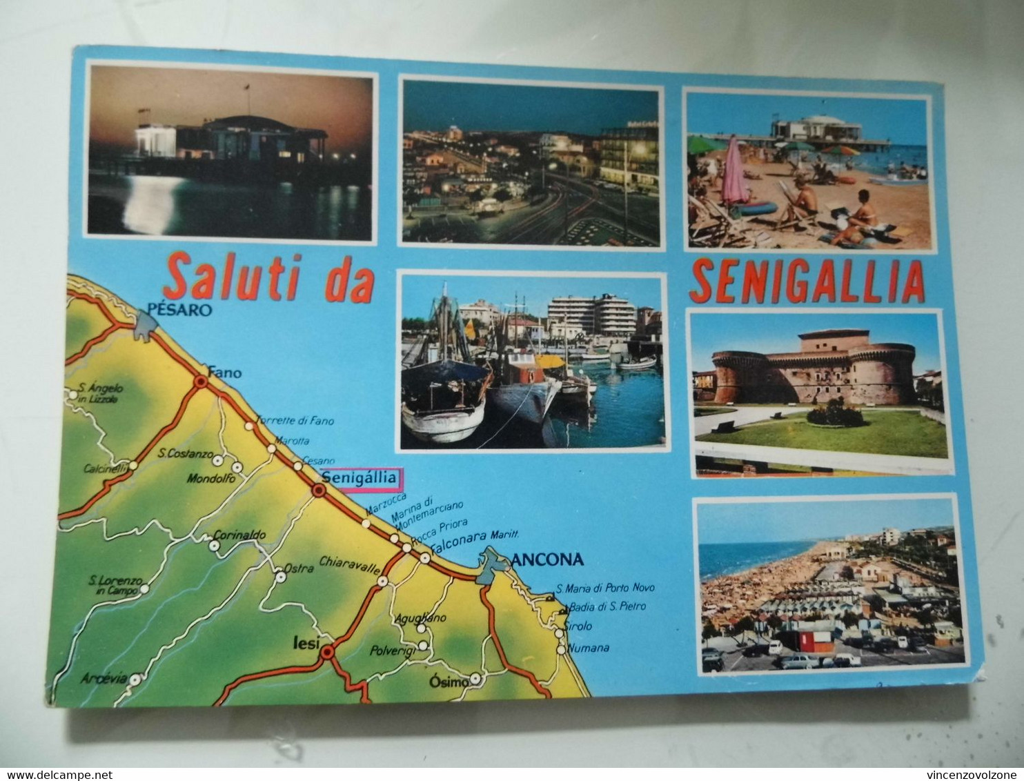 Cartolina Viaggiata "SALUTI DA SENIGALLIA" Vedutine 1988 - Senigallia