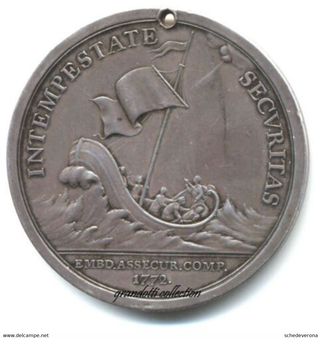 BENEMERENTI INTEMPESTATE SECVRITAS MEDAGLIA ARGENTO 1815 - Firma's