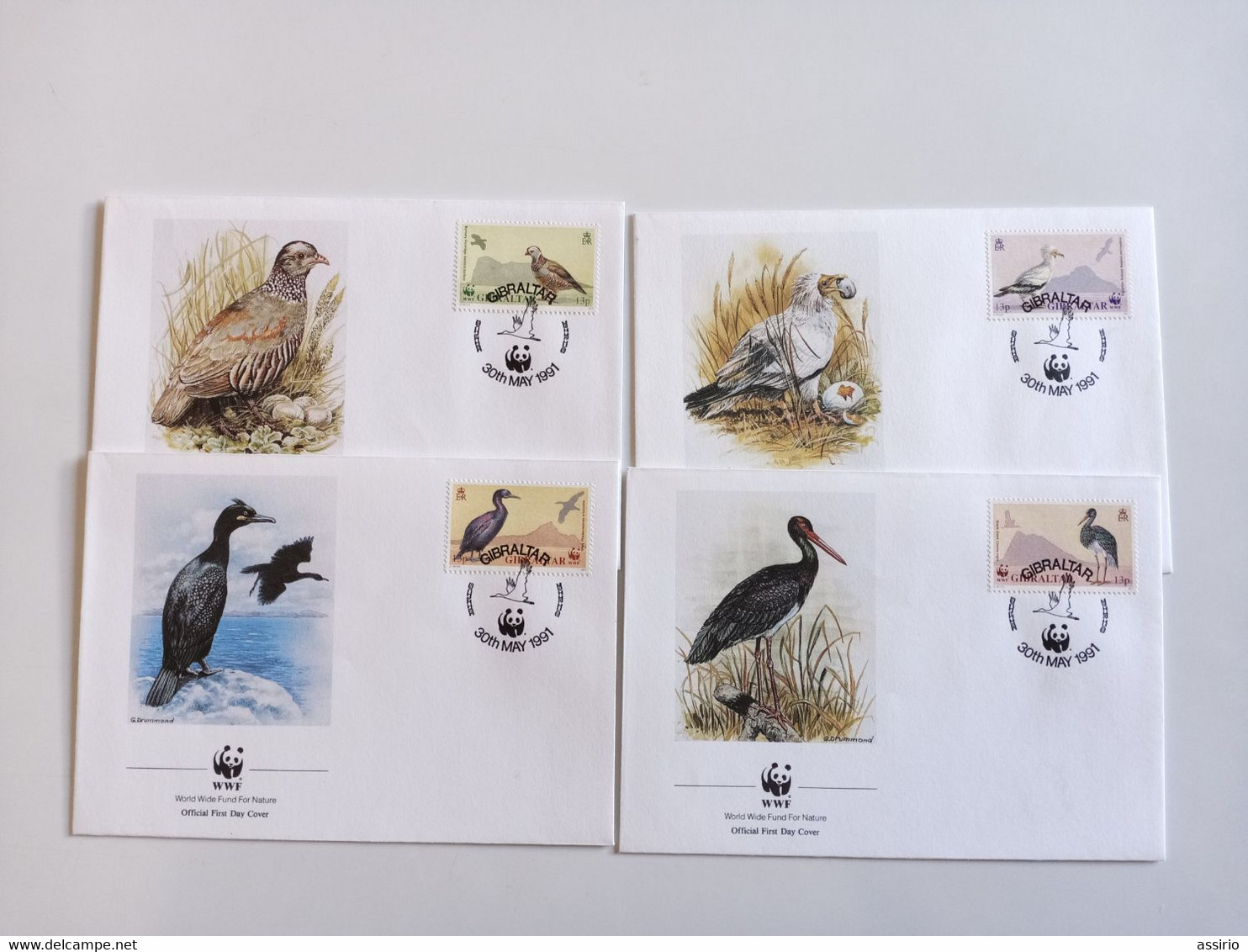 Temas -Aves 4 FDC Com Carimbos Diferentes - Rebhühner & Wachteln