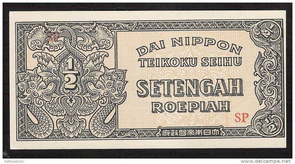 NETHERLANDS INDIES P128 1/2 ROEPIAH  1944 *IMPERIAL JAPANESE GOVERNMENT * UNC. - Niederländisch-Indien