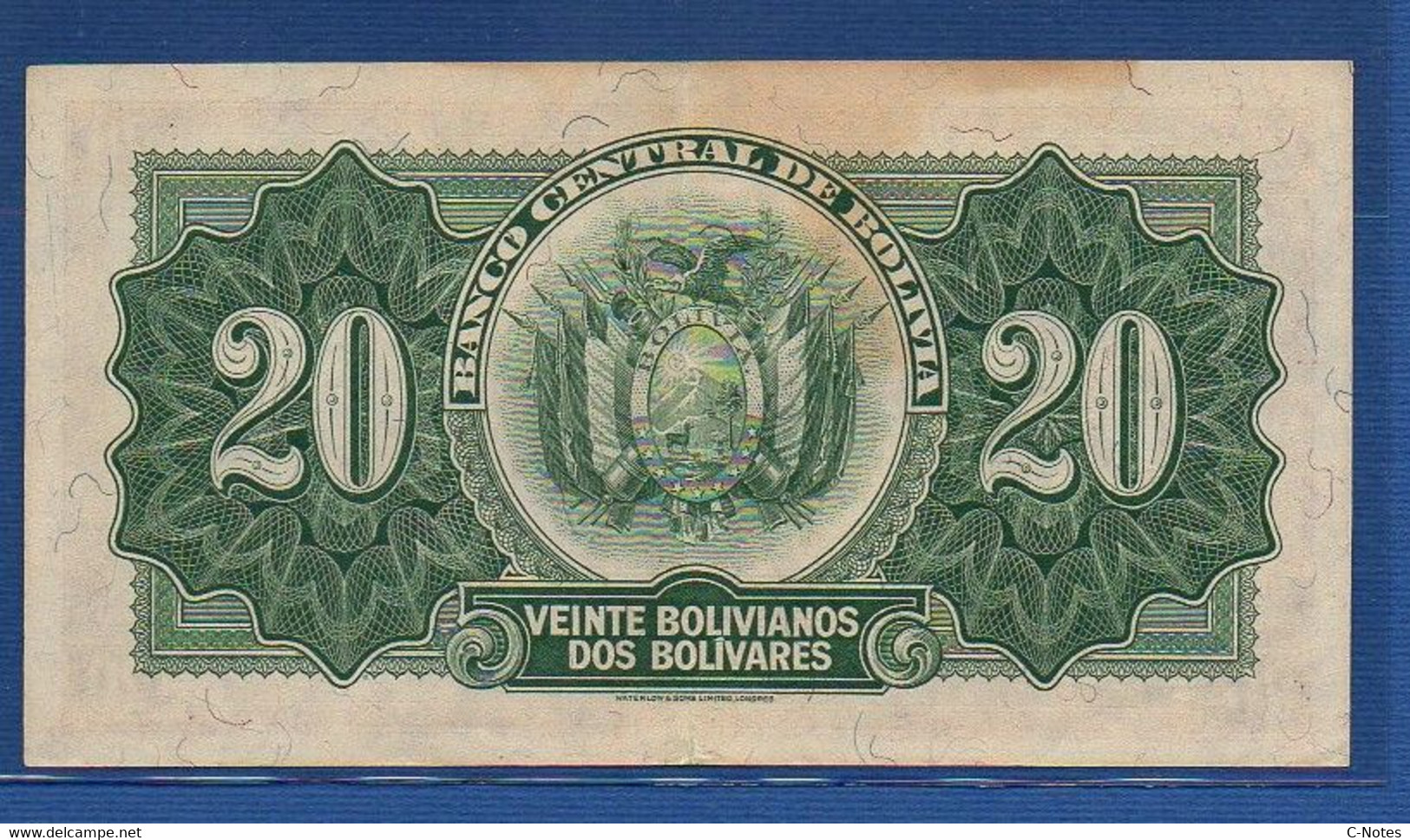 BOLIVIA - P.131 (5) – 20 Bolivianos L.1928 AXF, Serie F2 021191 - Bolivie