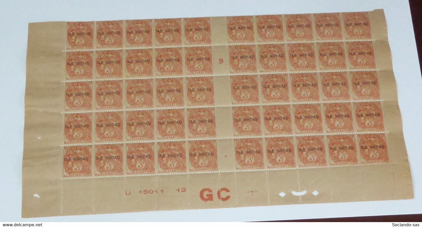 ROUAD - 1916-20 - N°Yv. 6b - Type Blanc 3c Orange - Papier GC - Bloc De 50 - Bord De Feuille - Neuf Luxe ** / MNH - Unused Stamps
