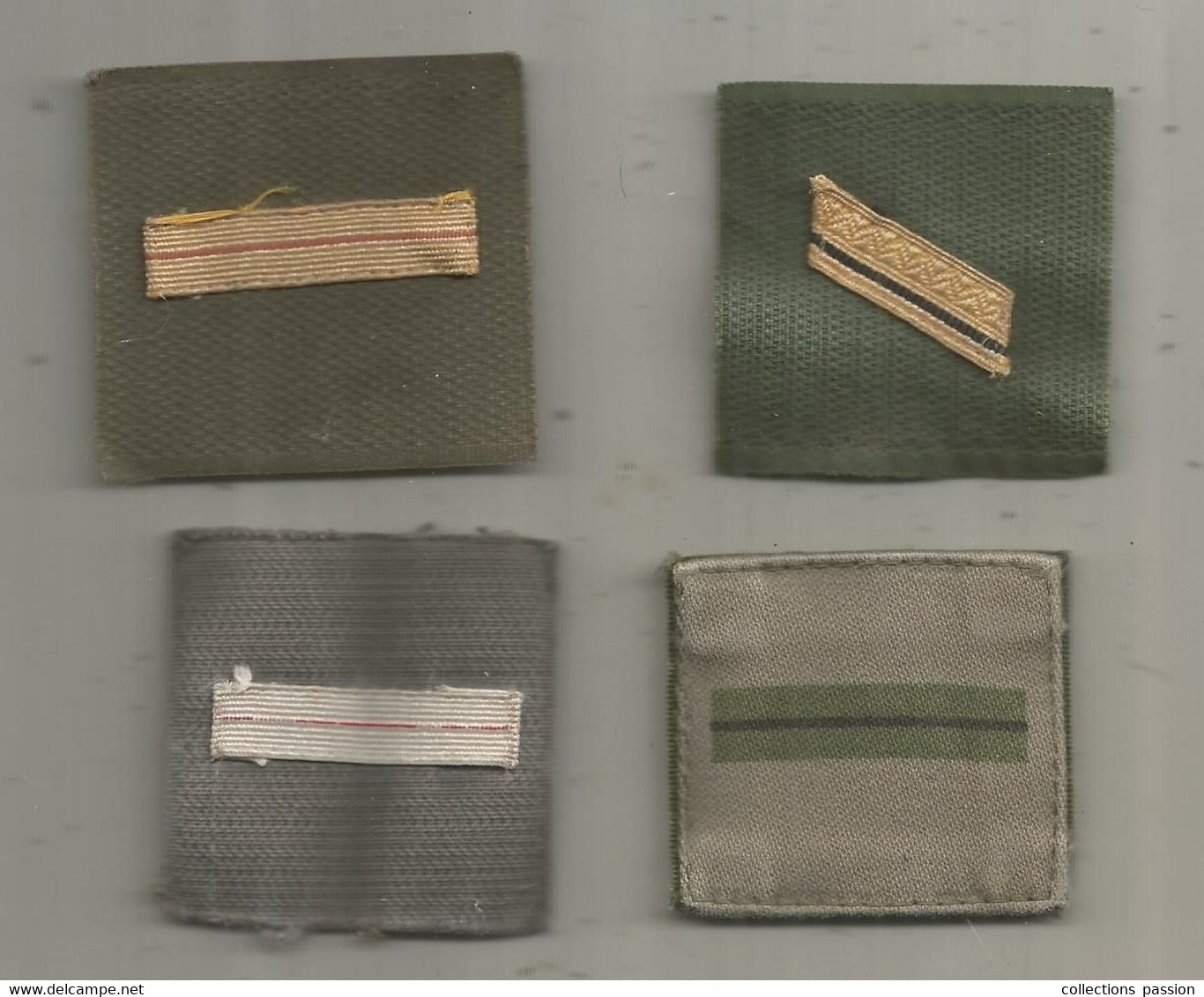 Militaria, Grade De Poitrine , Scratch,  2 Scans , LOT DE 4 - Ecussons Tissu