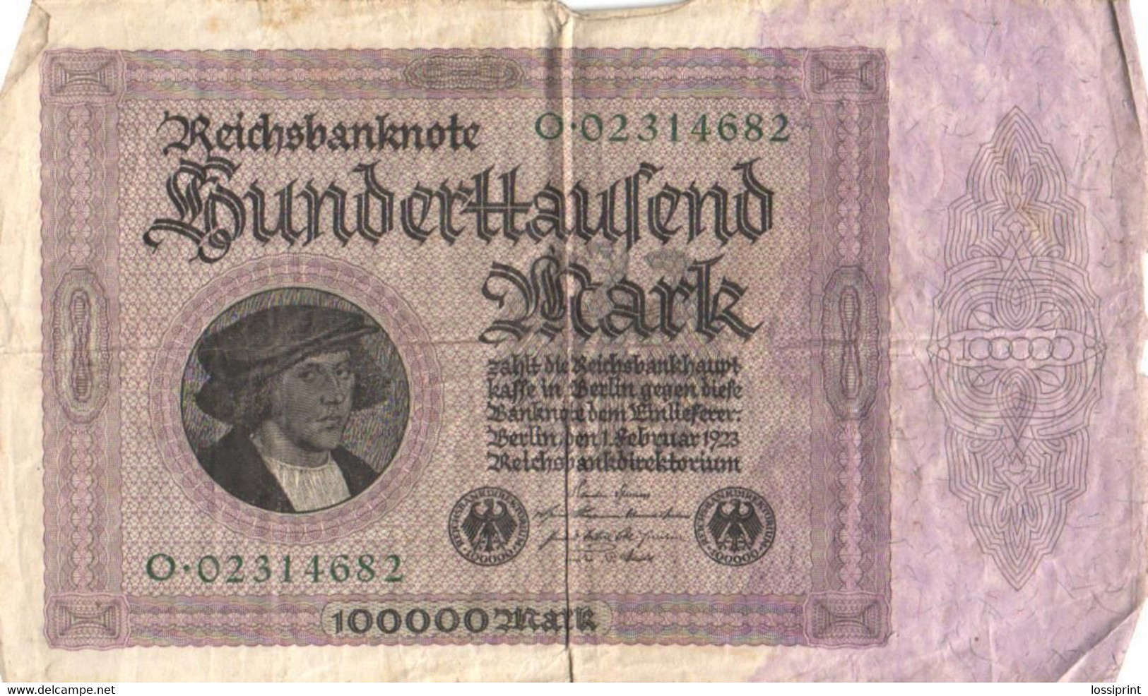 Germany:100000 Marks 1923 - 100.000 Mark