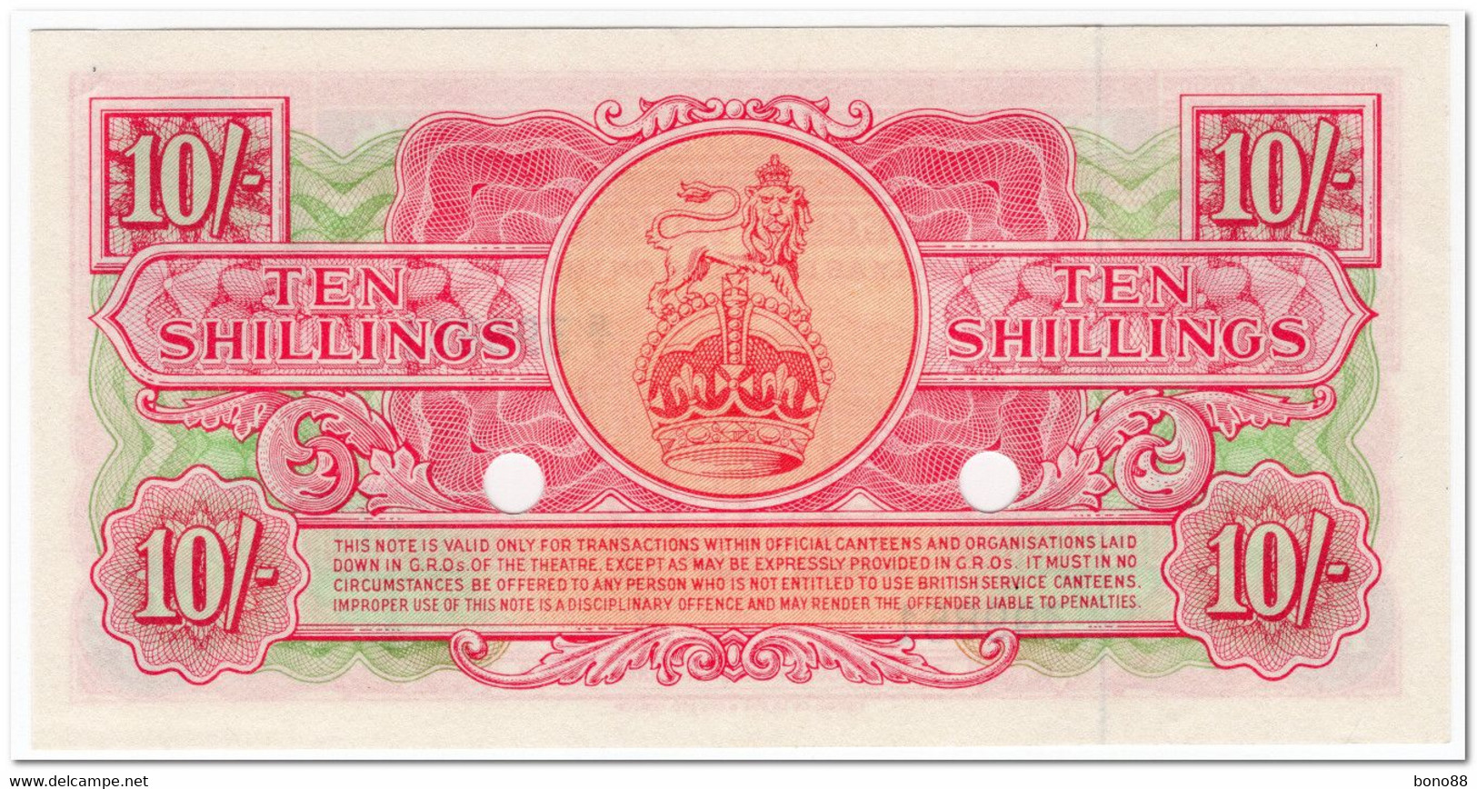 GREAT BRITAIN,BRITISH ARMED FORCES,10 SHILLINGS,1956,CANCELLEDP.M28a,UNC - British Armed Forces & Special Vouchers