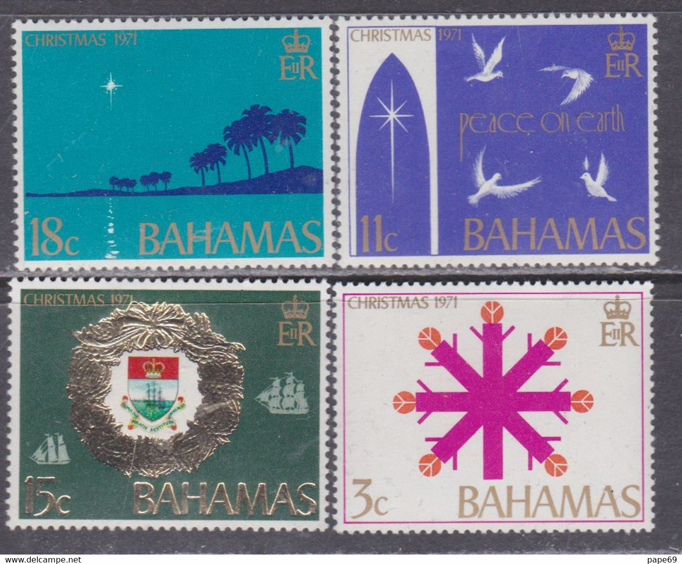 Bahamas N° 320 / 23 XX  Noël, La Série Des 4  Valeurs Sans Charnière, TB - 1963-1973 Autonomia Interna