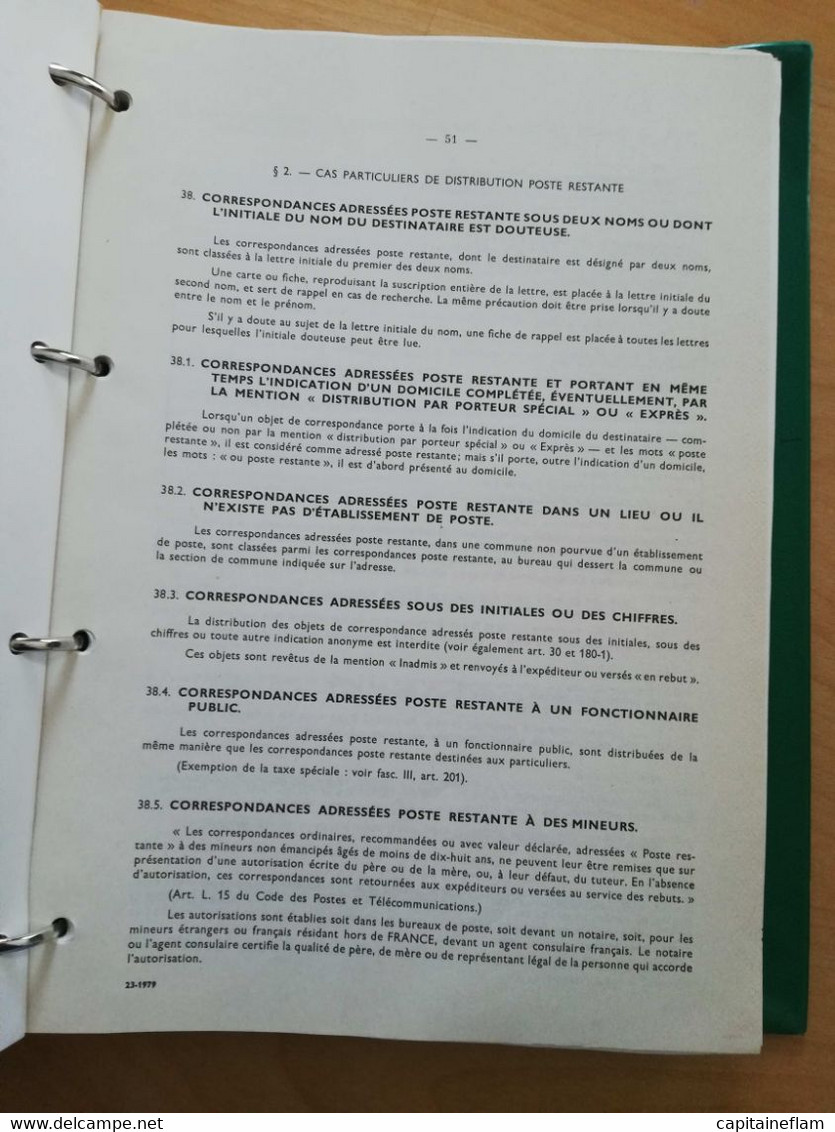 L212 - 1973 Instruction Générale Postes Et Télécommunications Fascicule VI (distribution, Réexpédition, Saisie PTT - Postverwaltungen