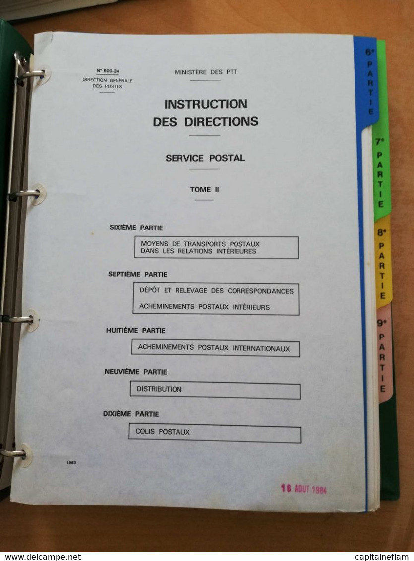 L253 - 1983 Instruction Des Directions Service Postal Tome 1 Et 2  500-34 PTT Postes - Administrations Postales