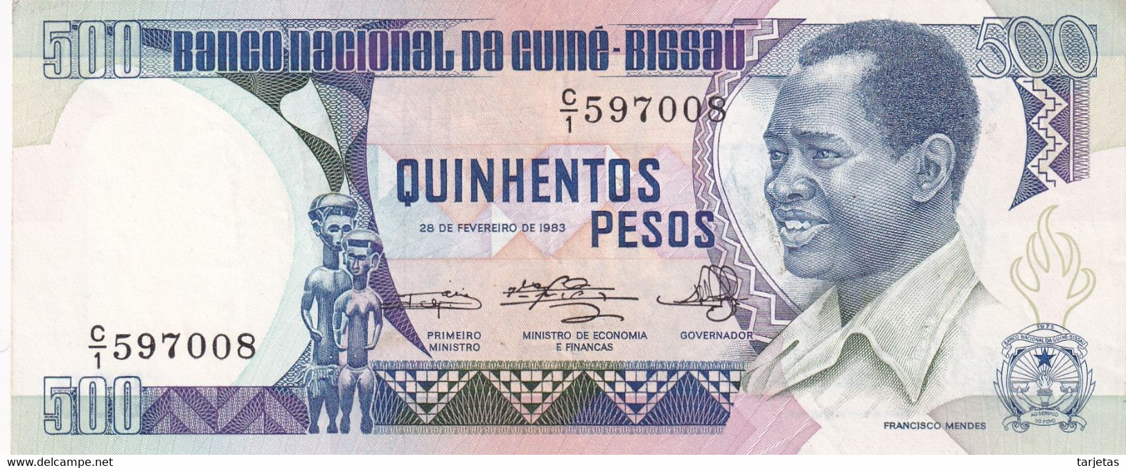 BILLETE DE GUINEA BISSAU DE 500 PESOS DEL AÑO 1983 SIN CIRCULAR (UNC) (BANKNOTE) - Guinea-Bissau