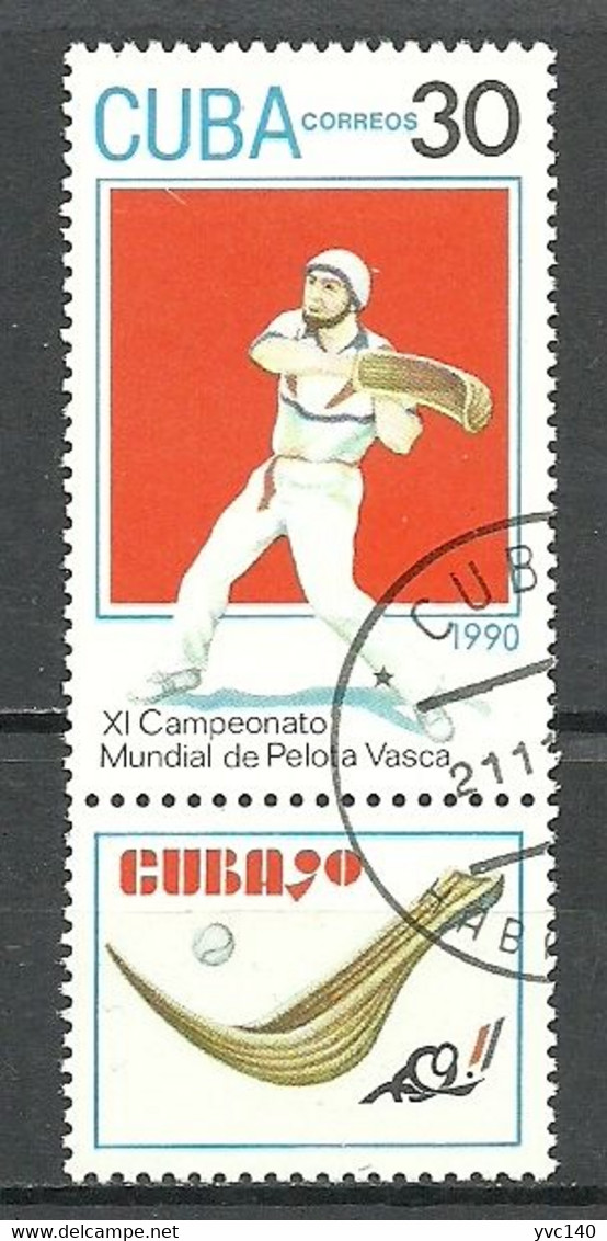 Cuba; 1990 XI. Campeonato Mundial De Pelota Vasca - Oblitérés