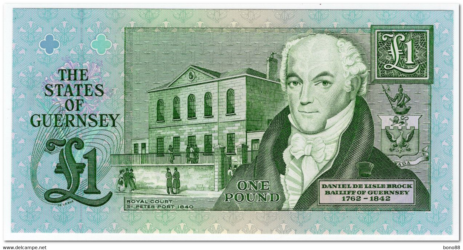 GUERNSEY,1 POUND,1991-,P.52b,UNC - Guernsey