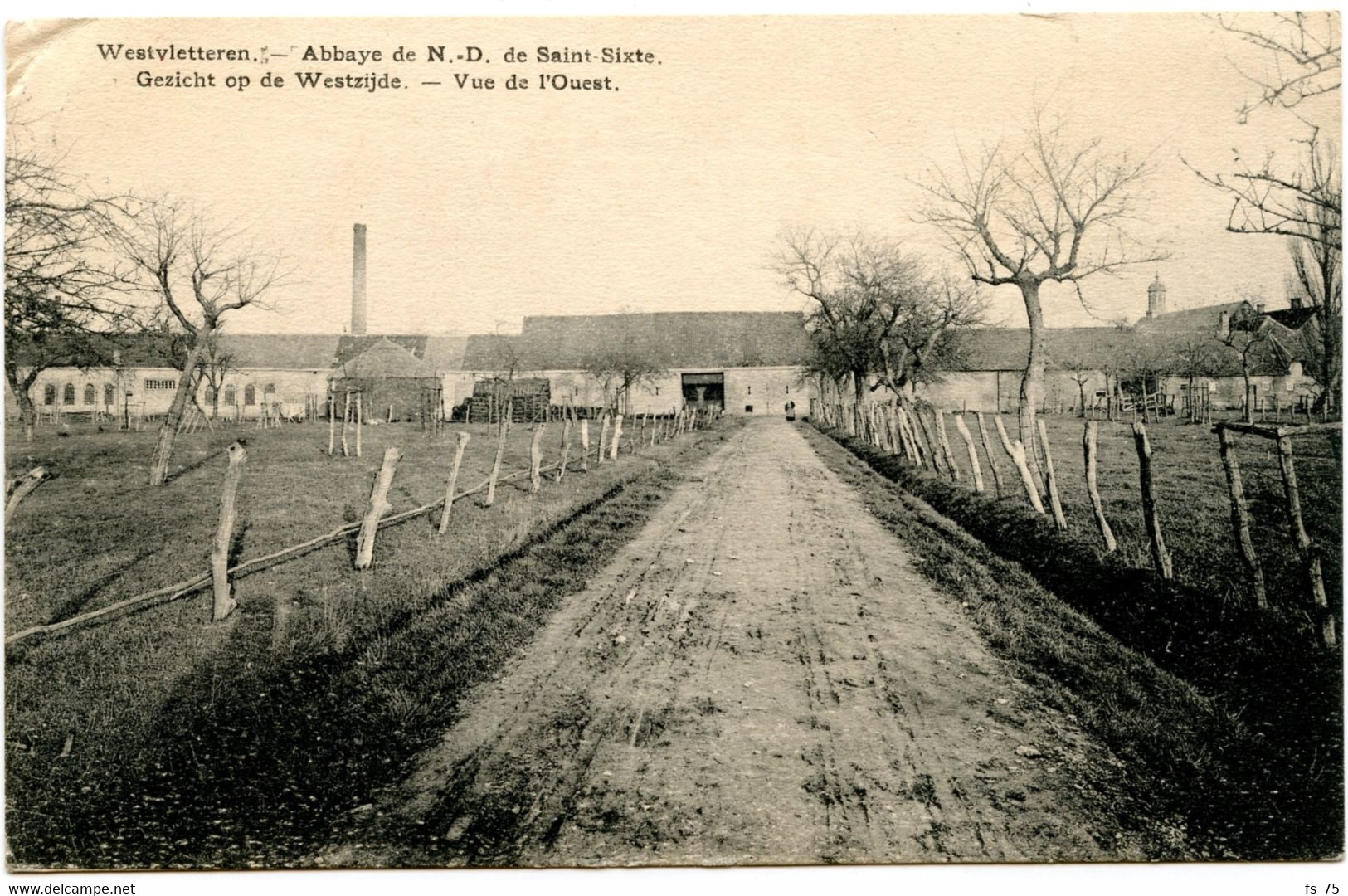 BELGIQUE - DOUBLE CERCLE TRESOR ET POSTES * 135 * SUR CARTE POSTALE EN FRANCHISE DE WESTVLETTEREN, 1914 - Zone Non Occupée