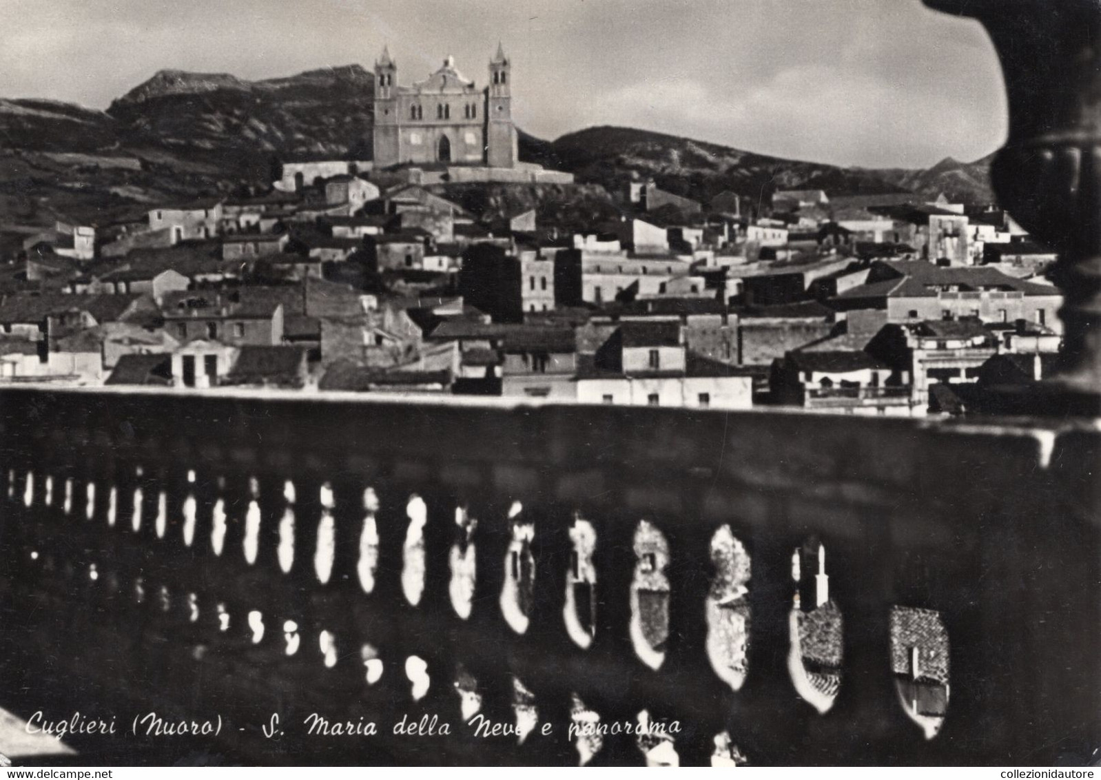 CUGLIERI - S. MARIA DELLA NEVE E PANORAMA - CARTOLINA FG SPEDITA NEL 1952 - Oristano