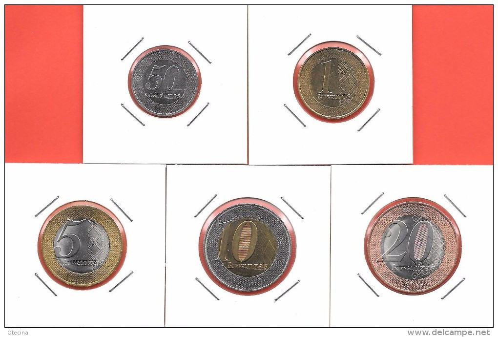 ANGOLA 5 Piéces De Monnaie 2012 (50 Cts; 1 Kz; 5 Kzs; 10 Kzs) 2014 (20 Kzs) UNC - Angola