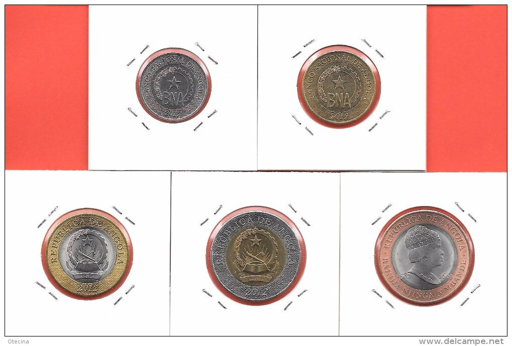 ANGOLA 5 Piéces De Monnaie 2012 (50 Cts; 1 Kz; 5 Kzs; 10 Kzs) 2014 (20 Kzs) UNC - Angola