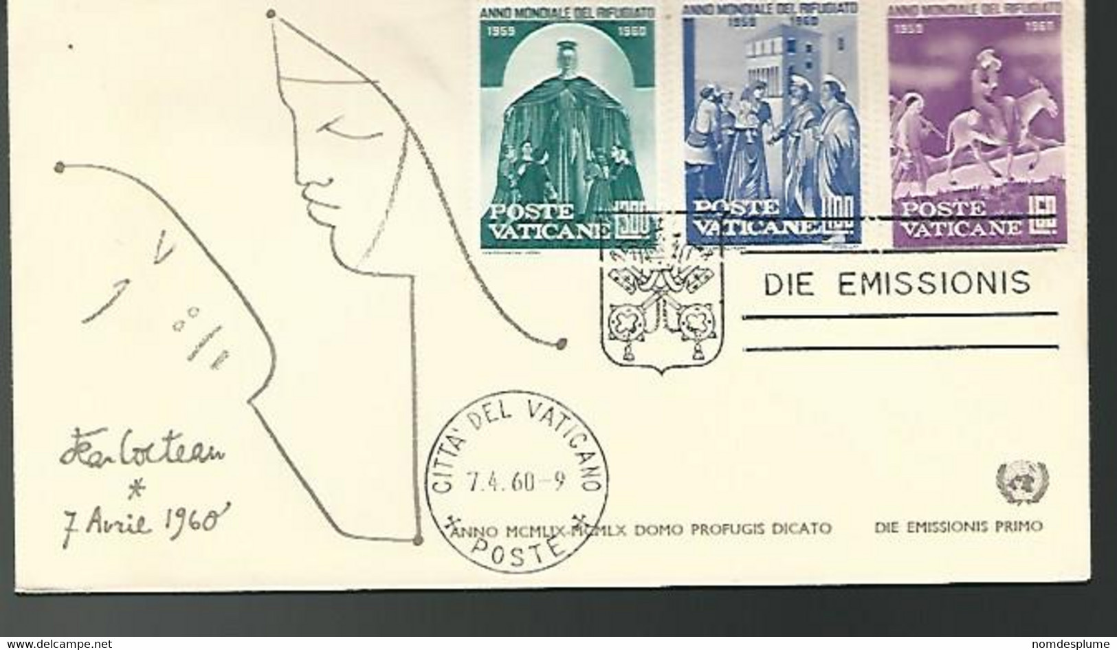 57695) Vatican FDC   7.4.60  Postmark Cancel - Briefe U. Dokumente