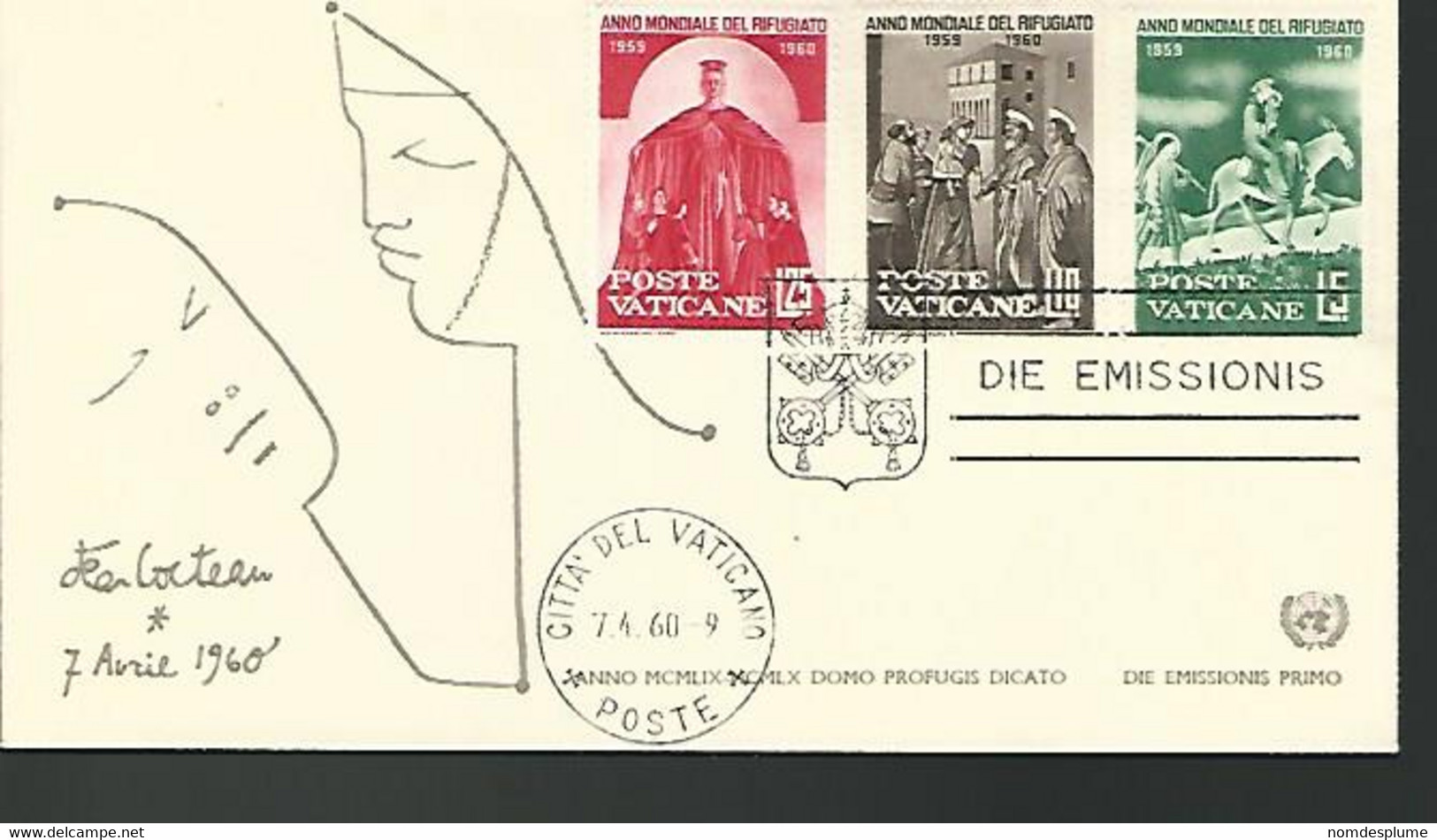 57696) Vatican FDC   7.4.60  Postmark Cancel - Brieven En Documenten