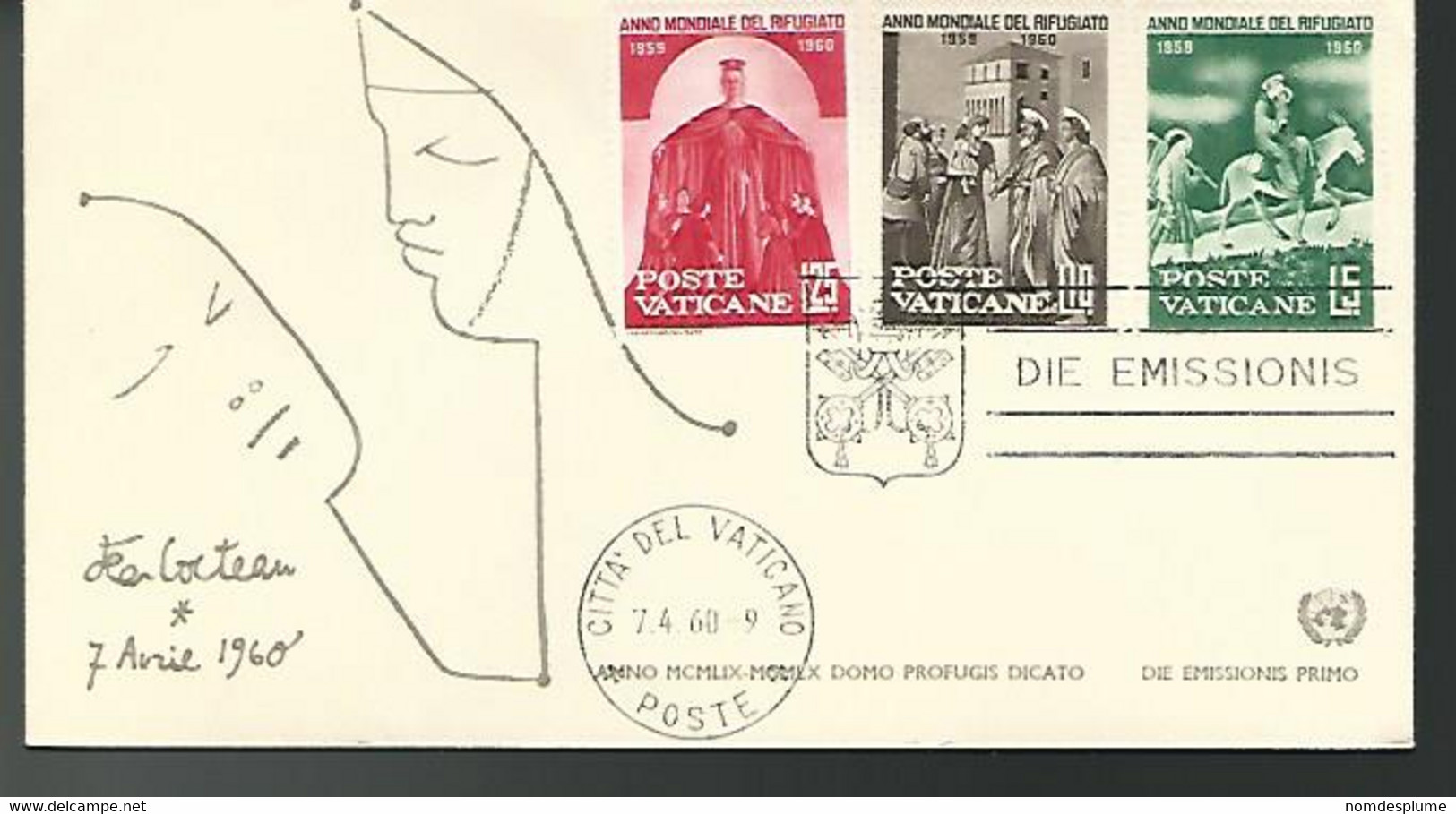 57697) Vatican FDC   7.4.60  Postmark Cancel - Covers & Documents