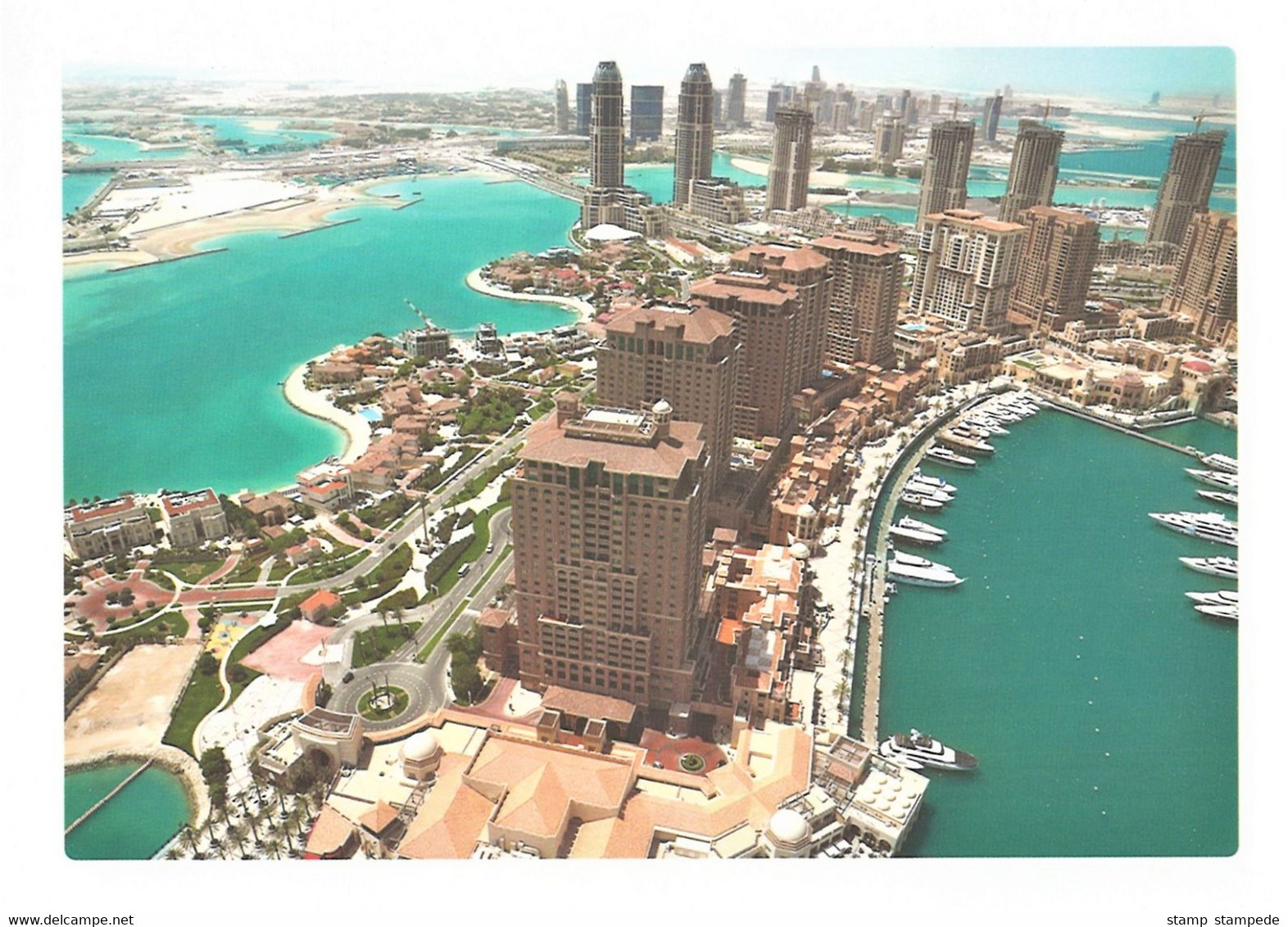 Postcard With Amazing Modern View Of Doha Qatar - Buildings Arabian Sea Art Architecture Skyscrapers Scenery - Qatar