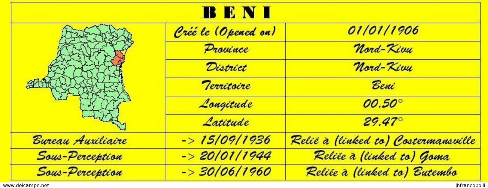 BENI BELGIAN CONGO / CONGO BELGE CANCEL STUDY [1] WITH COB 313+363 [ 2 STAMPS ] - Plaatfouten En Curiosa