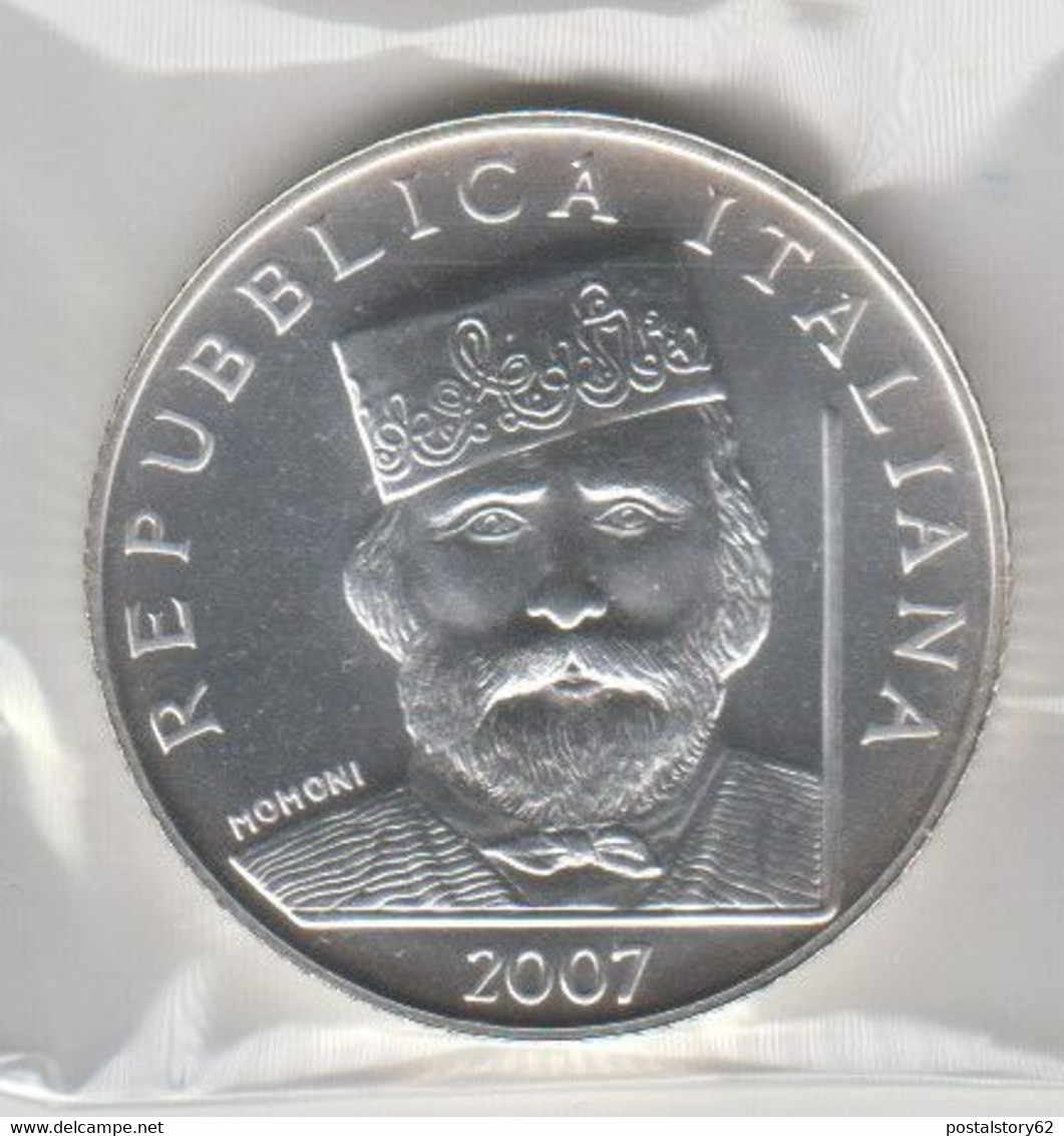 Repubblica Italiana, 5 Euro  - 200° Nascita Giuseppe Garibaldi - FDC Arg. 925% Anno 2007 - Herdenking
