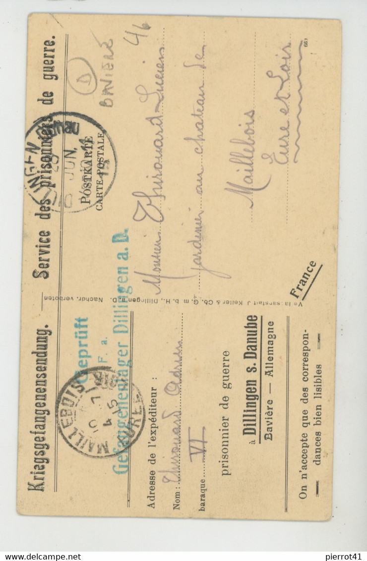 ALLEMAGNE - DILLINGEN A. DONAU - Totalansicht - Kriegsgefangenensendung 1915 - Service Des Prisonniers De Guerre - Dillingen
