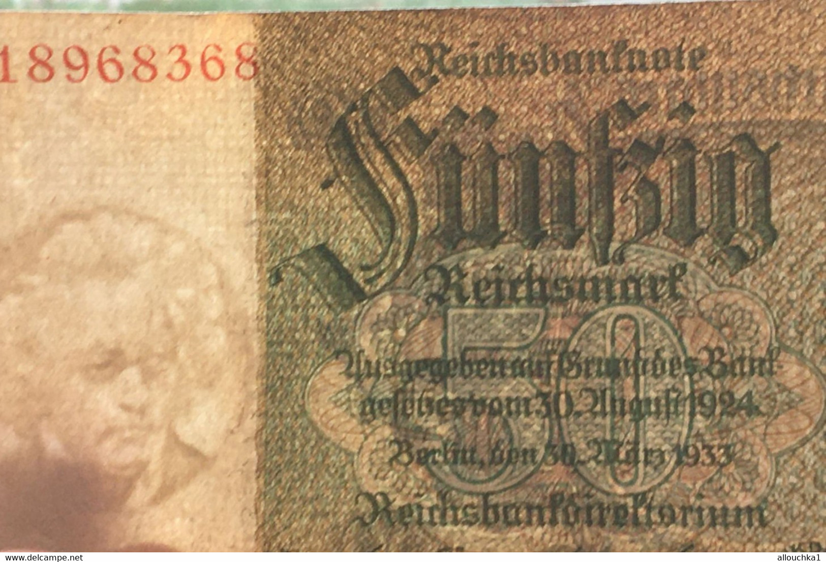 Deutschland 50 Reichsmark Reichsbanknote 30.März 1933 50 Reichsmark Banknote 30.03.1933 Gebraucht-Bilet Banque Allemagne - 50 Mark