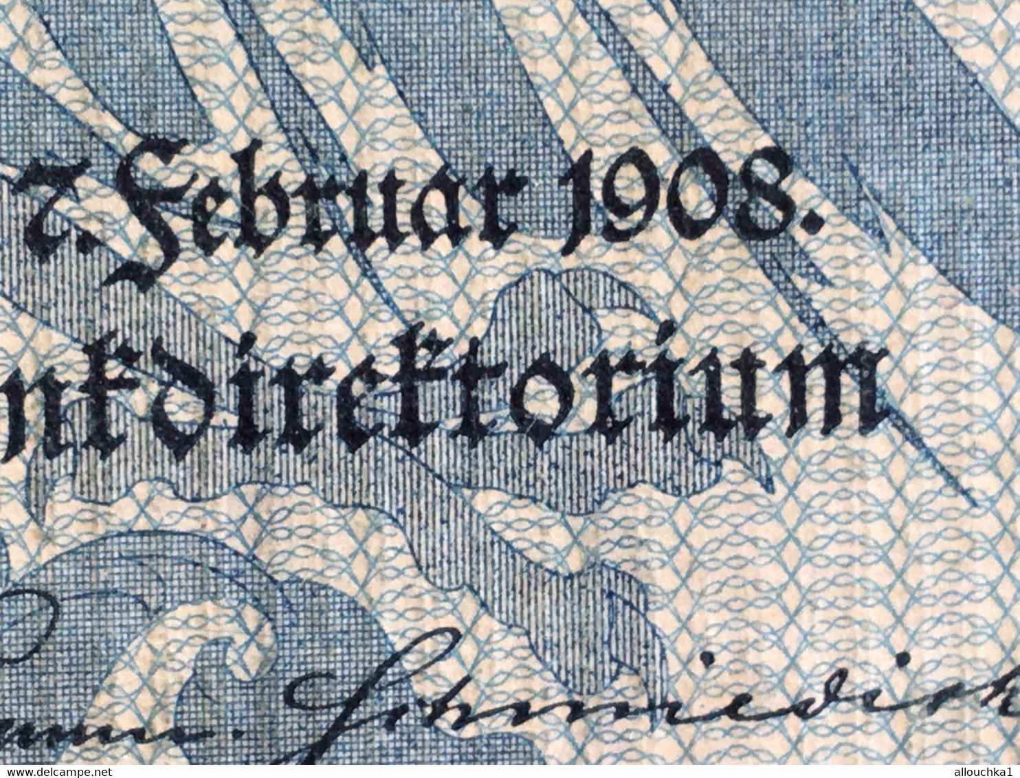 Reichsbanknote 100 Mark 7. Februar 1908 3 Stück Grüne Siegel Erhaltung Guter Zustand Rot -Billet Banque Allemagne-Bank - 100 Mark