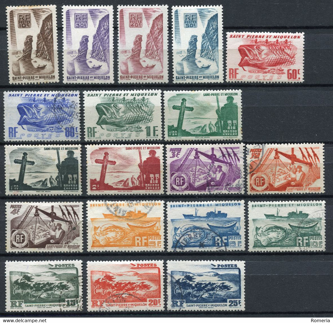 Saint Pierre Et Miquelon - 1947 - Série Yt 325 -> 343 (manque Nº 392) Oblitérés - Used Stamps