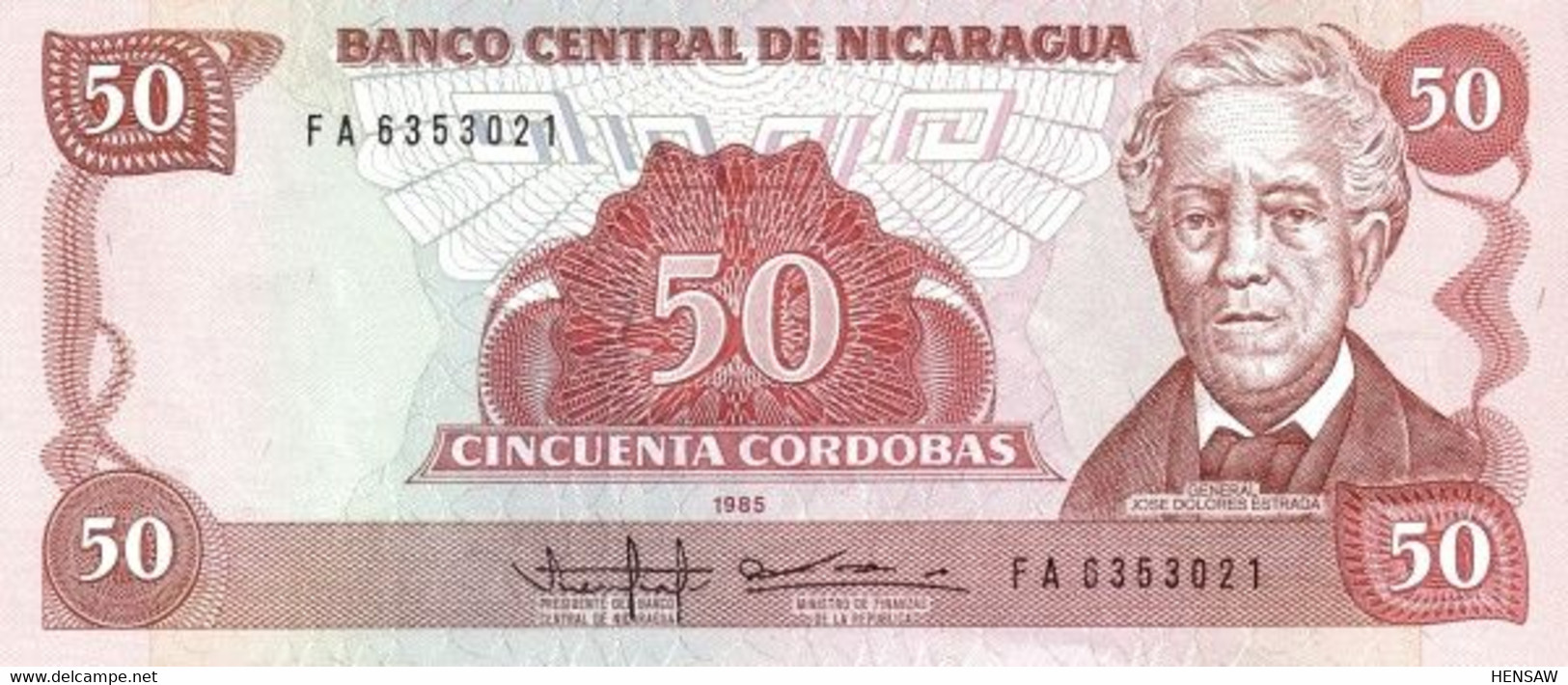 NICARAGUA 50 CORDOBAS 1985 P 153 UNC NUEVO SC - Nicaragua