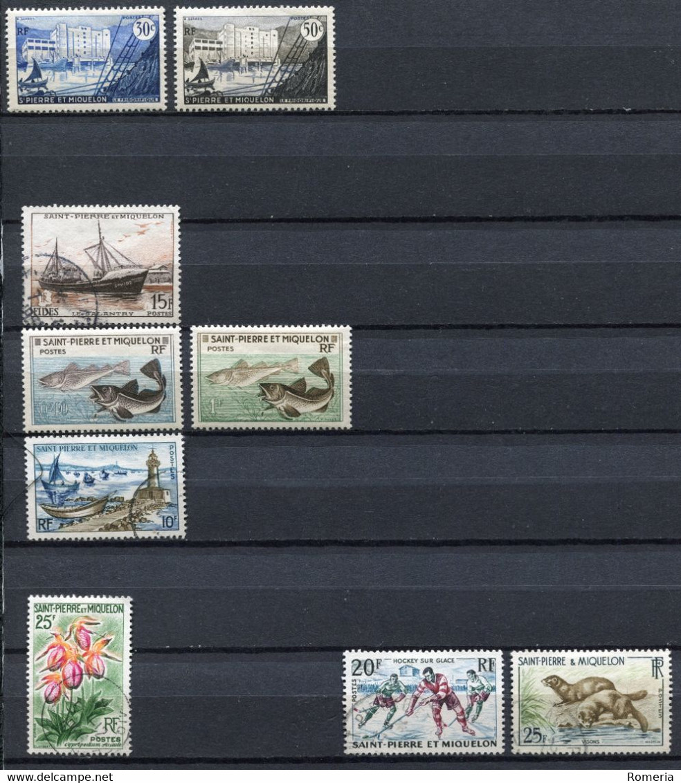 Saint Pierre Et Miquelon - 1955 -> 1962 - Lot Timbres Oblitérés - Yt 348 - 349 - 352 - 353 - 354 - 357 - 360 - 361 - 362 - Used Stamps