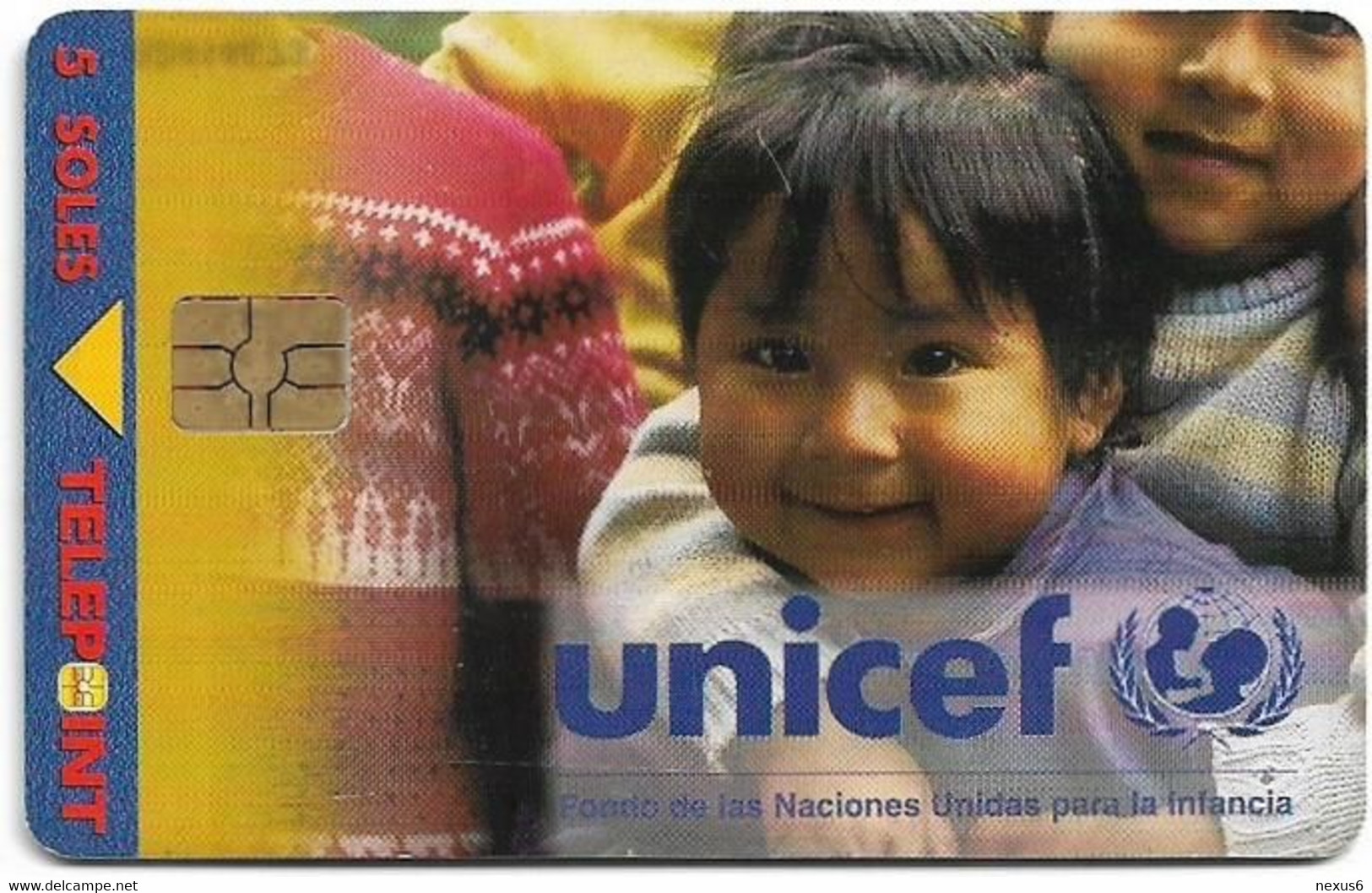 Peru - Telepoint - Unicef 1. Girls Arm In Arm, 09.1998, 5Sol, 50.000ex, Used - Peru
