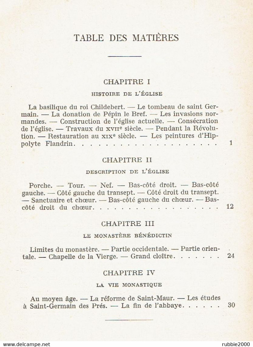 L'ABBAYE SAINT GERMAIN DES PRES ET SON MONASTERE BENEDICTIN 1924 LACOUR GAYET HISTOIRE DE L EGLISE - Paris