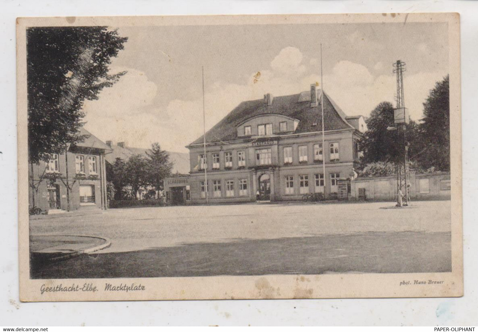 2054 GEESTHACHT, Marktplatz, Stadthaus, SCHAUBURG - KINO, Rücks. Klebereste - Geesthacht