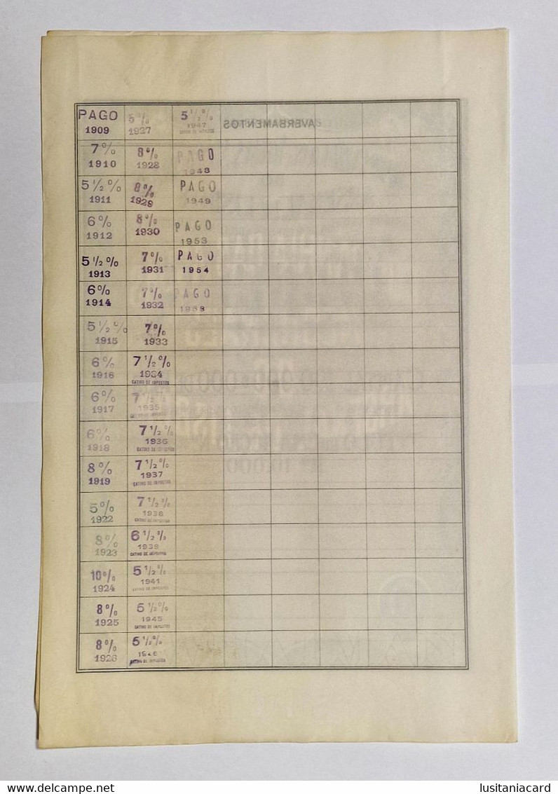 PORTUGAL-LISBOA- C.ª Das Aguas Medicinaes Do Arsenal De Lisboa-Titulo De Uma Acção Rs. 10000 -Nº 997 -28NOV1907 - Agua