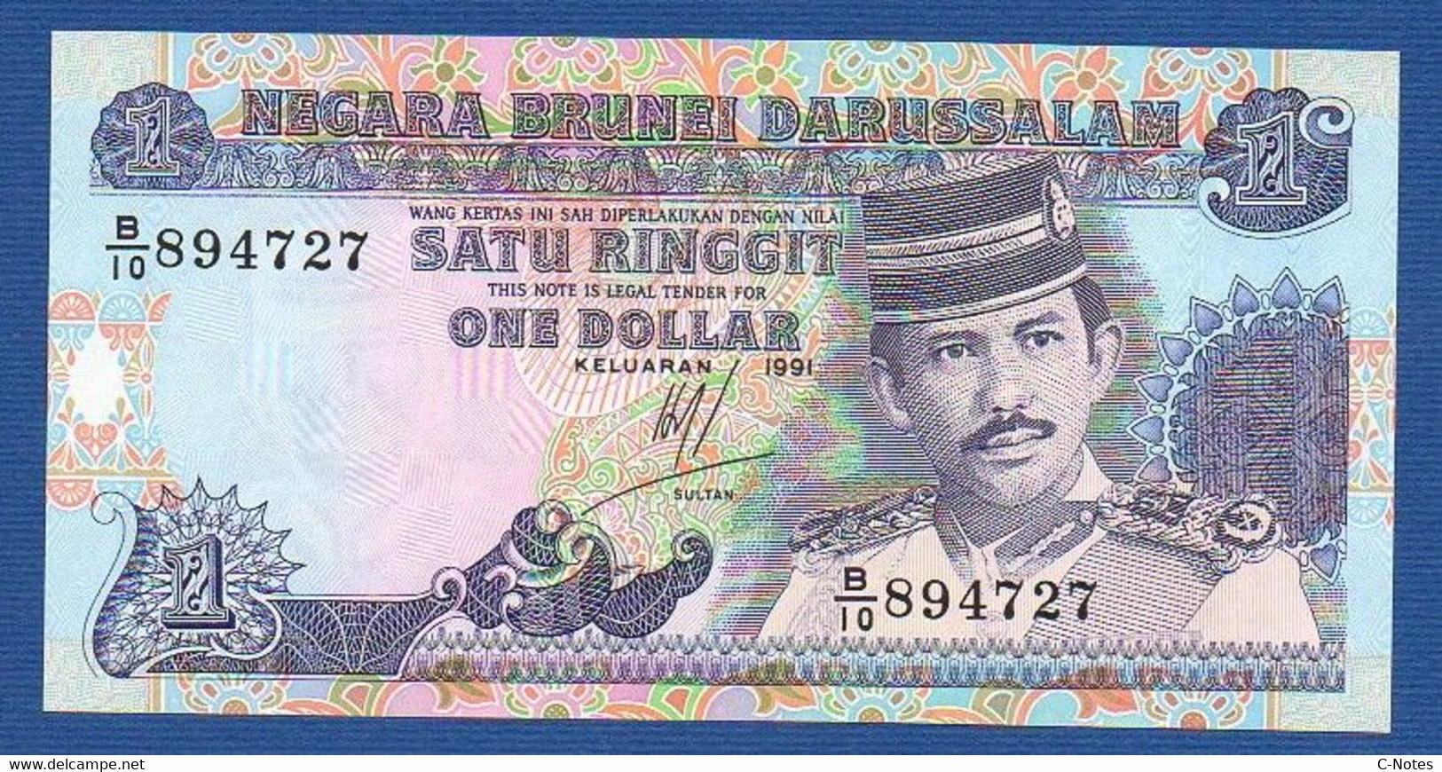 BRUNEI - P.13a – 1 Ringgit / Dollar 1991 UNC Serie B/10 894727 - Brunei