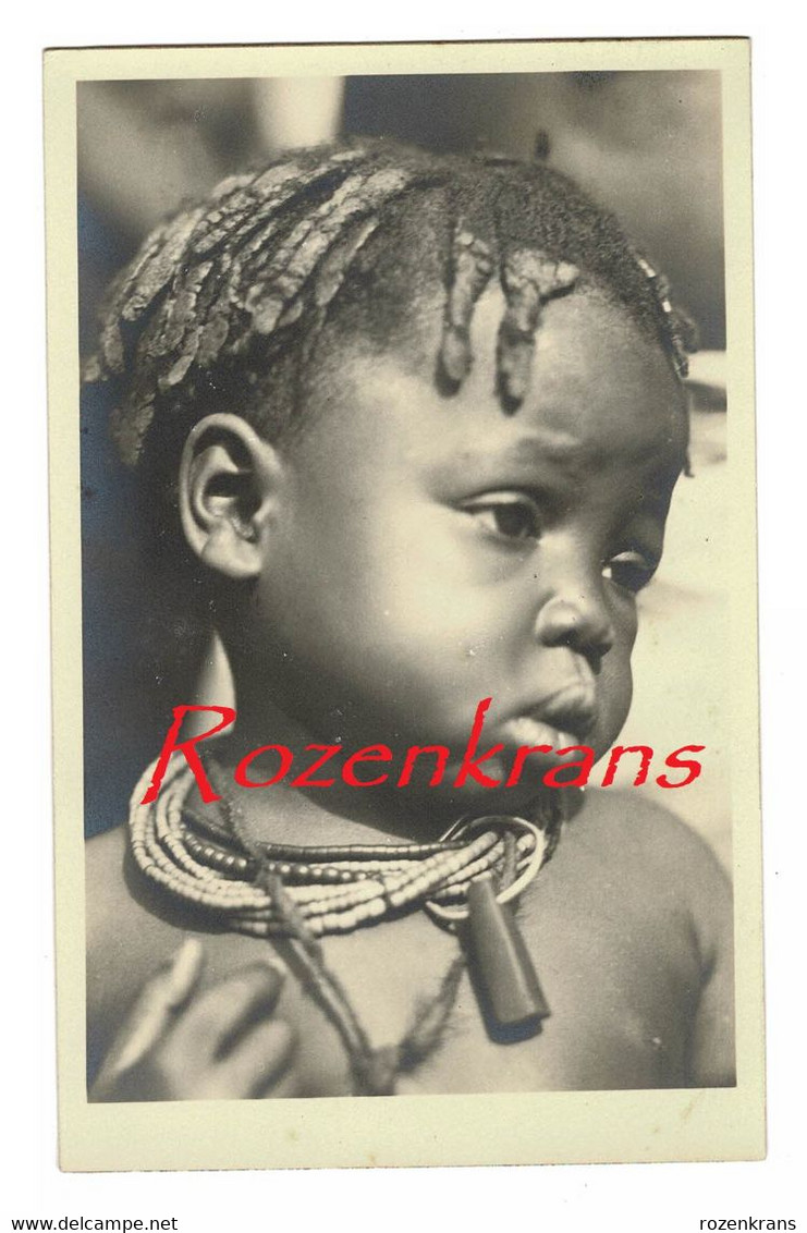 Carte Photo M'Bauaka Petit Enfant Garcon Child Native ZAGOURSKI Belgisch Congo Belge Afrique Ethnique Ethnic Afrique - Congo Belge