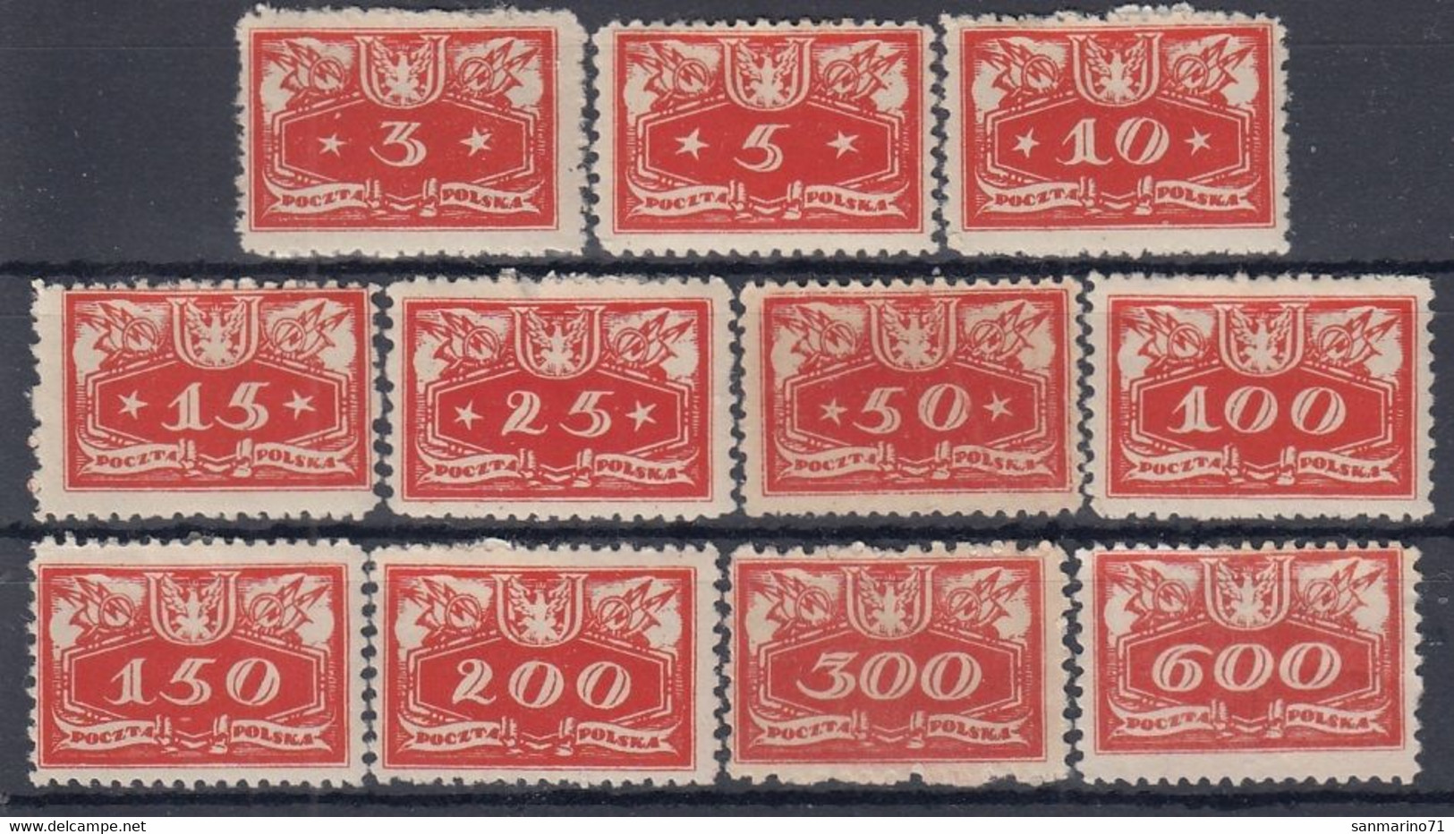 POLAND 1-11,postage Due,used,falc Hinged - Taxe