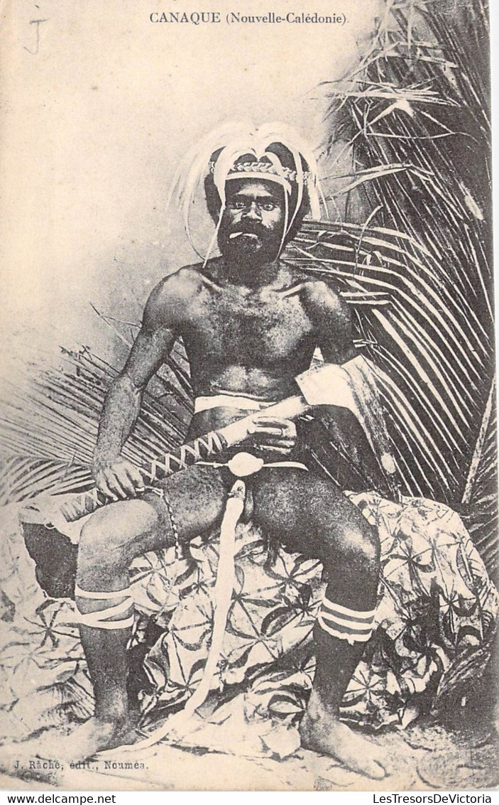 Nouvelle Calédonie - Canaque - Edit. Raché - Costume Traditionnel - Carte Postale Ancienne - Nueva Caledonia