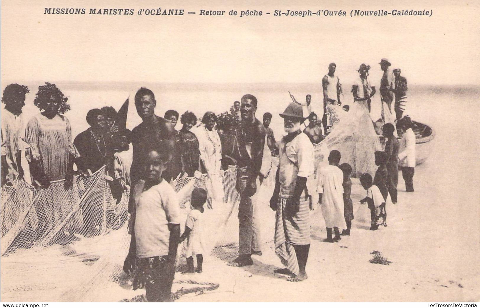 Nouvelle Calédonie - Missions Maristes D'océanie - Retour De Pêche - Animé - Mer - Barque  -  Carte Postale Ancienne - New Caledonia