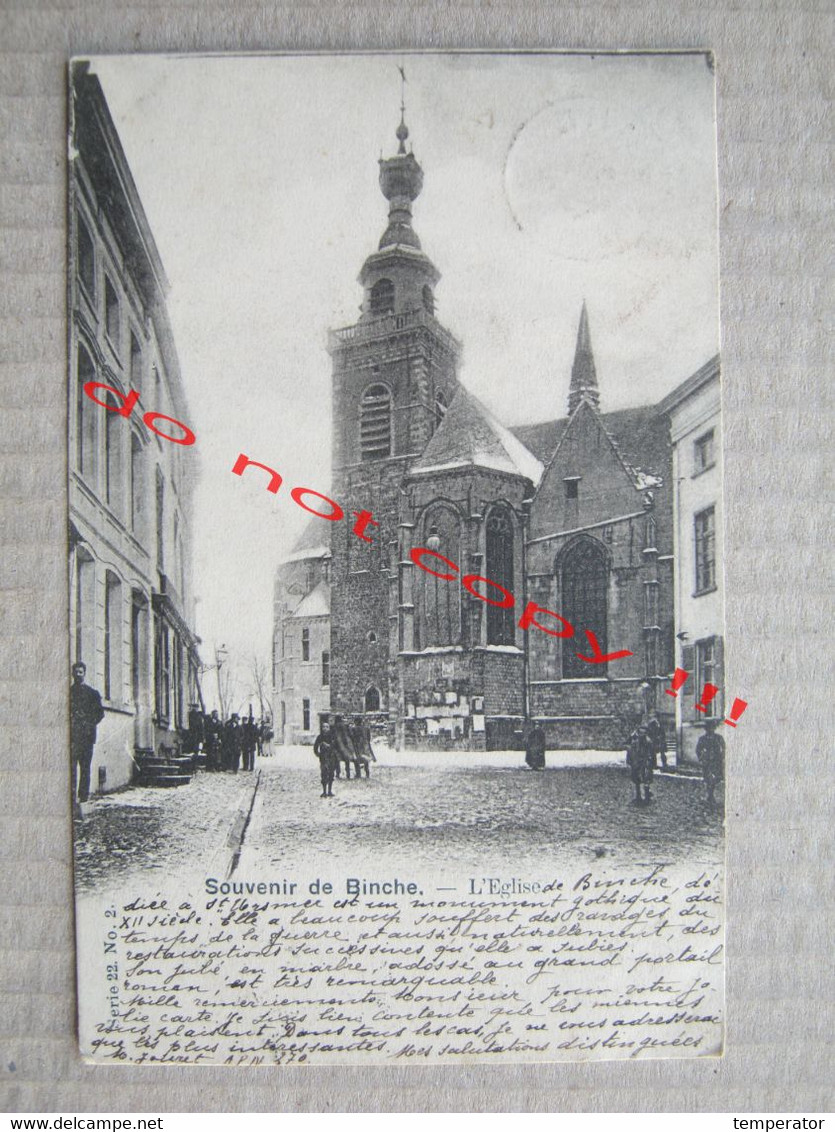 Belgium / Souvenir De Binche - L'Eglise ( 1901 ) - Binche